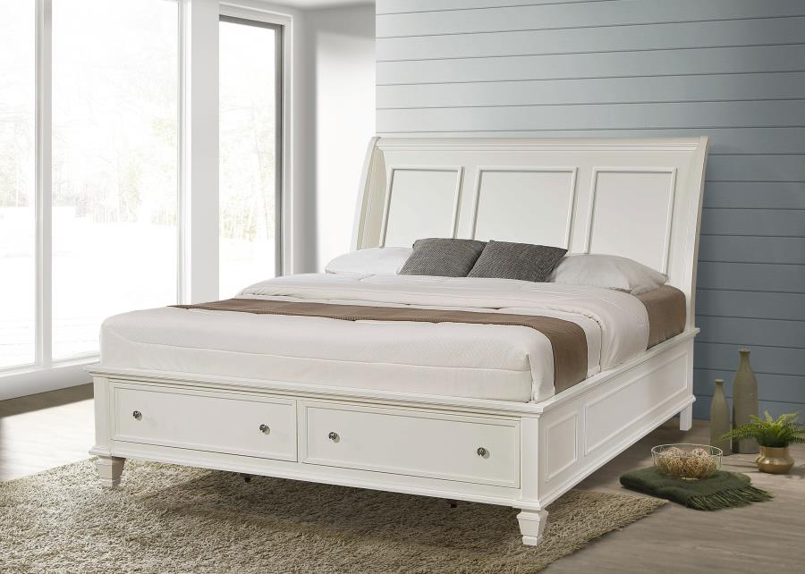 Sandy Beach Storage Sleigh Bed, Eastern King Size