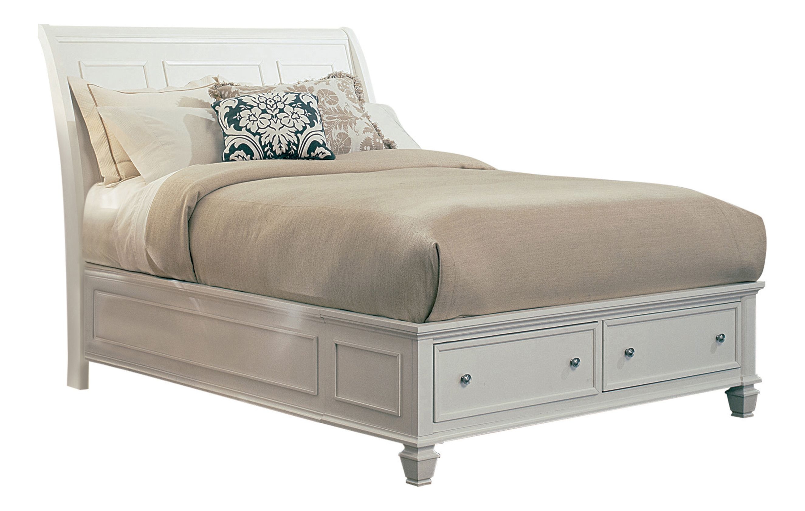 Sandy Beach Storage Sleigh Bed, Queen Size