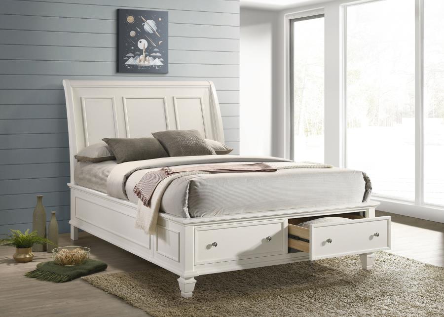 Sandy Beach Storage Sleigh Bed, Queen Size