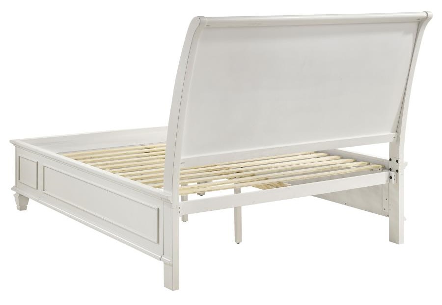 Sandy Beach Wood Storage Sleigh Bed