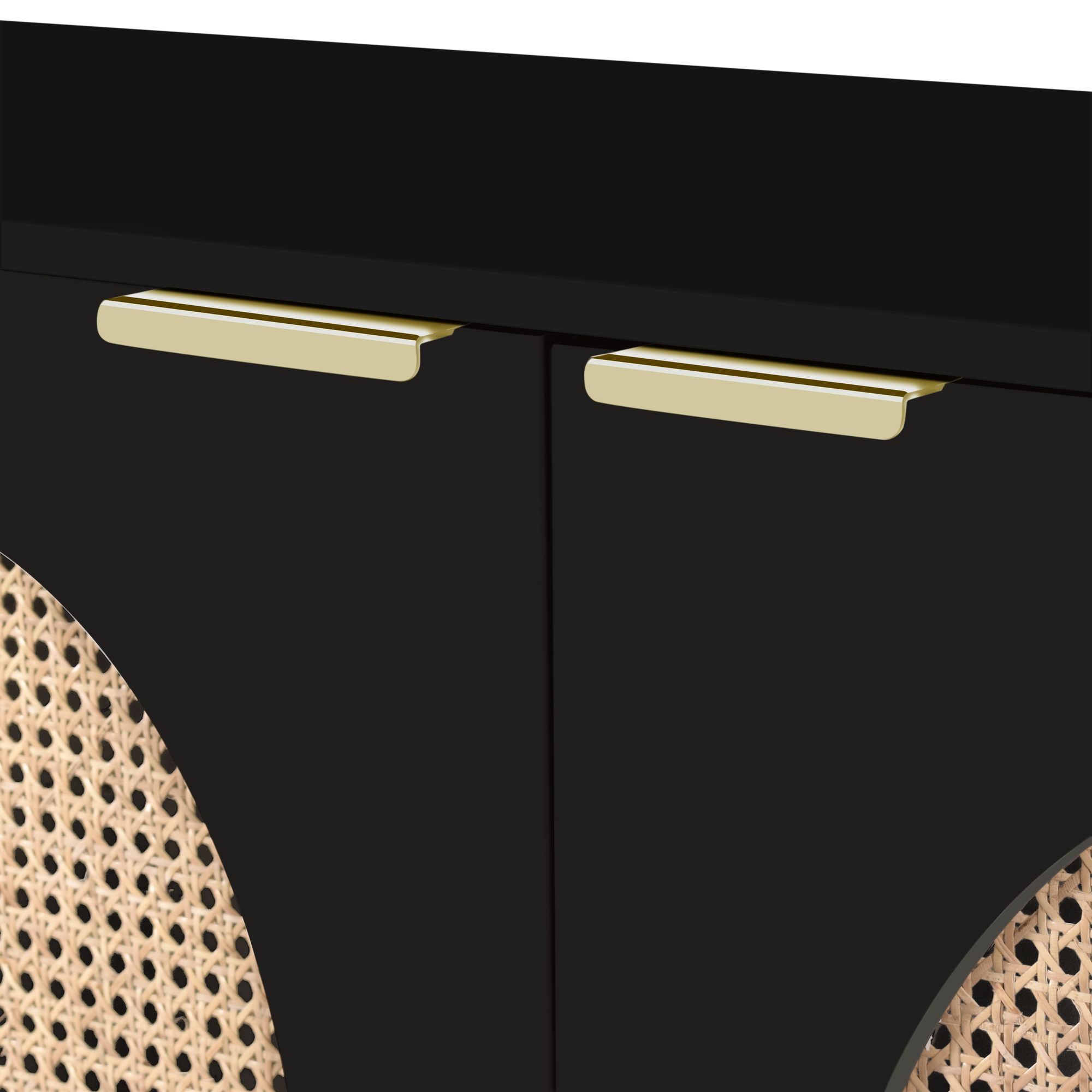 Cane 3-Door Wood Veneer Sideboard