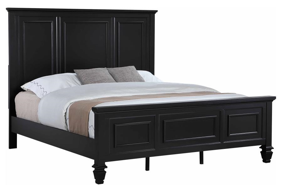 Sandy Beach Panel Bed with High Headboard, California King Size