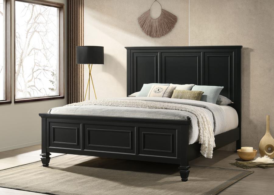 Sandy Beach Panel Bed with High Headboard, Queen Size