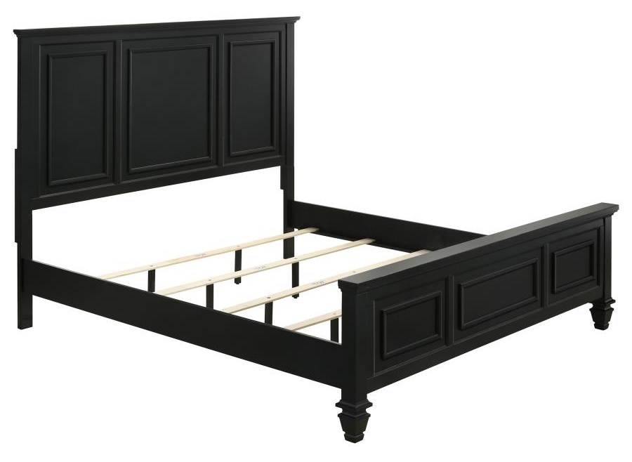 Sandy Beach Wood Panel Bed w/High Headboard