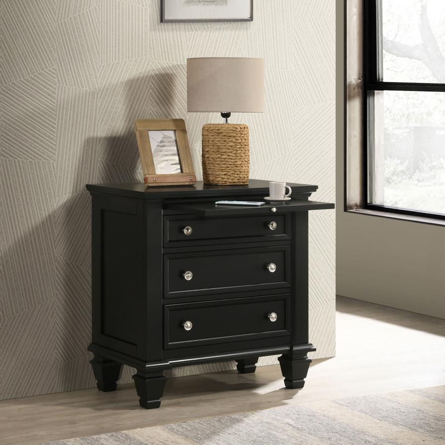 Sandy Beach Wood Panel Bedroom Set w/High Headboard