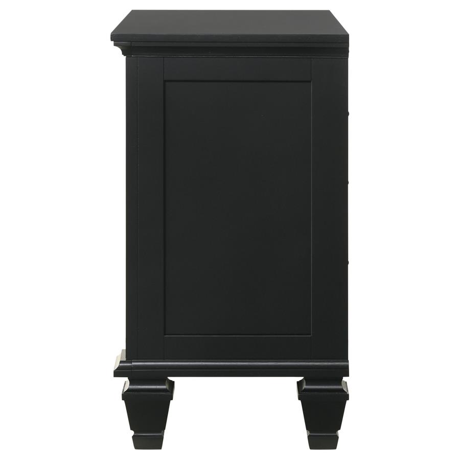 Sandy Beach Wood Nightstand w/3 Drawers