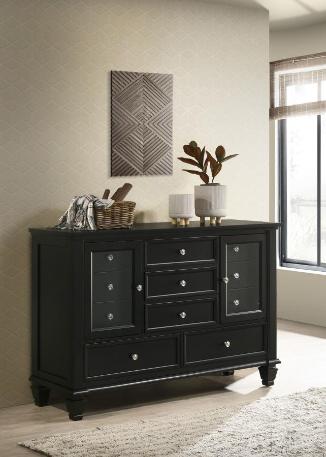 Sandy Beach Wood Panel Bedroom Set w/High Headboard