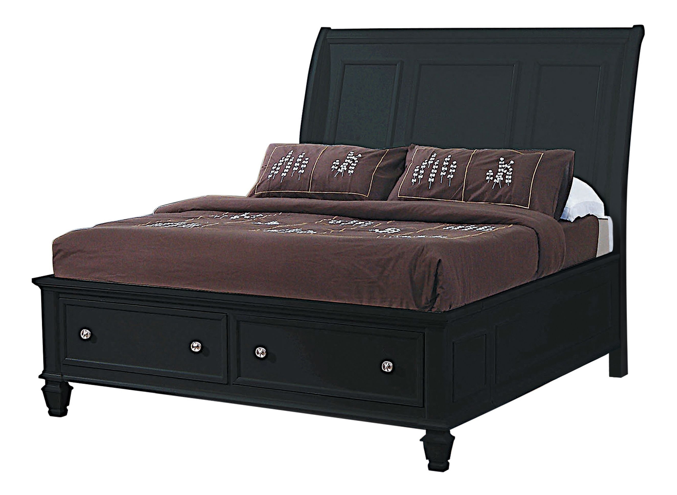 Sandy Beach Storage Sleigh Bed, Queen Size