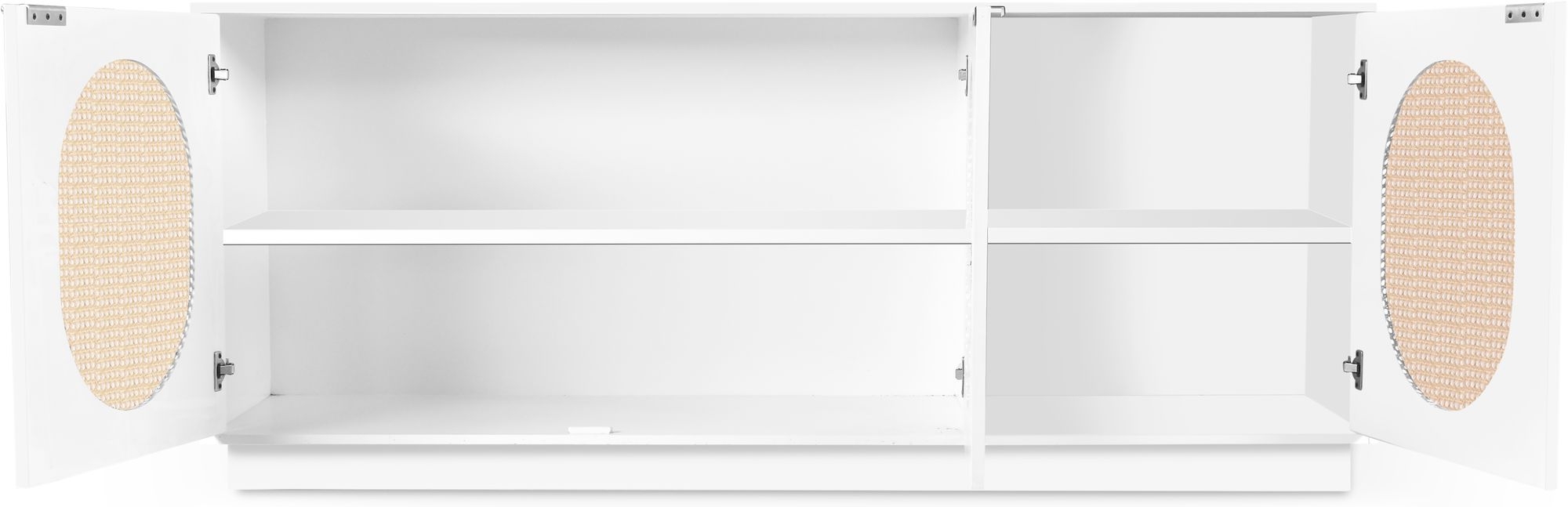 Cane 3-Door Wood Veneer Sideboard