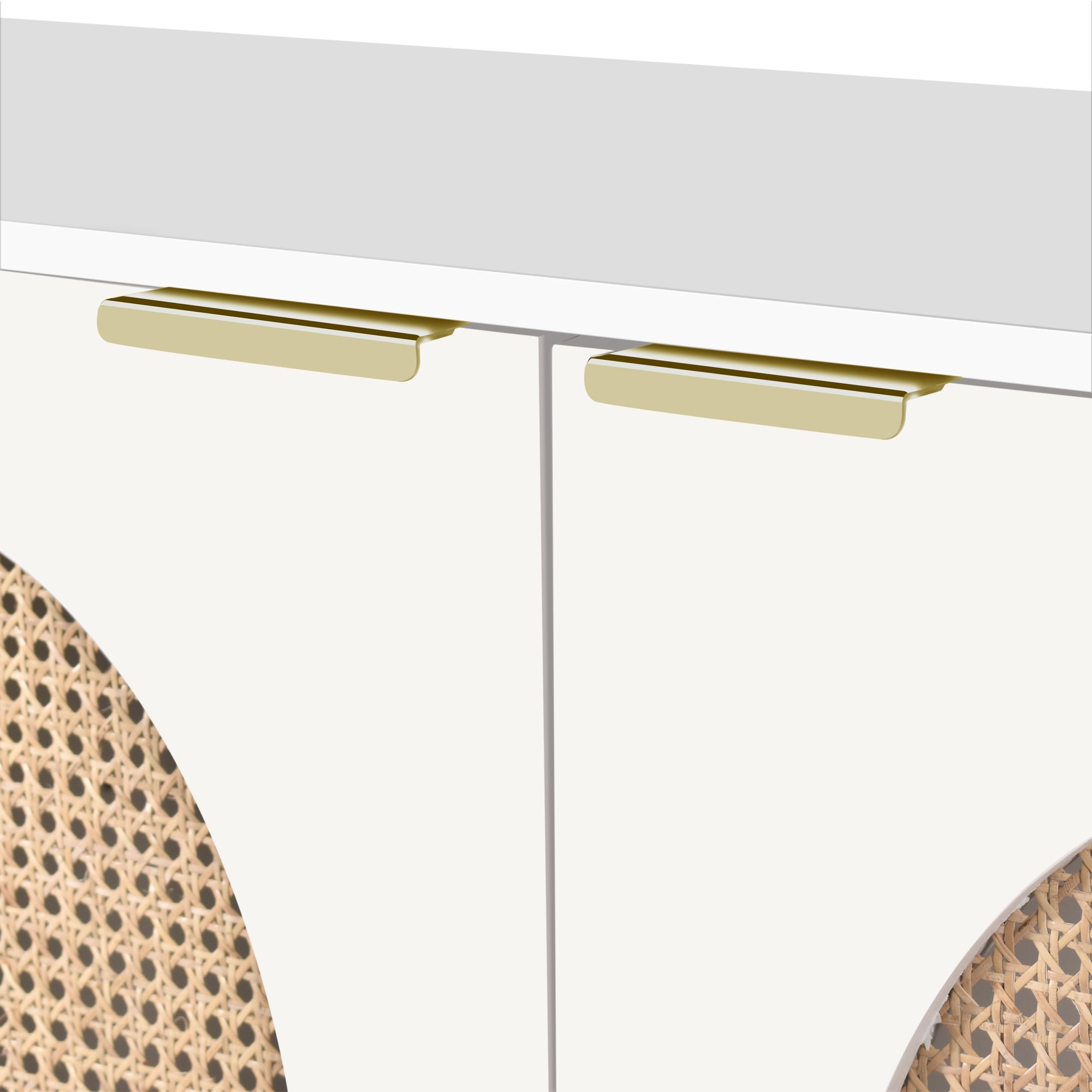 Cane 3-Door Wood Veneer Sideboard