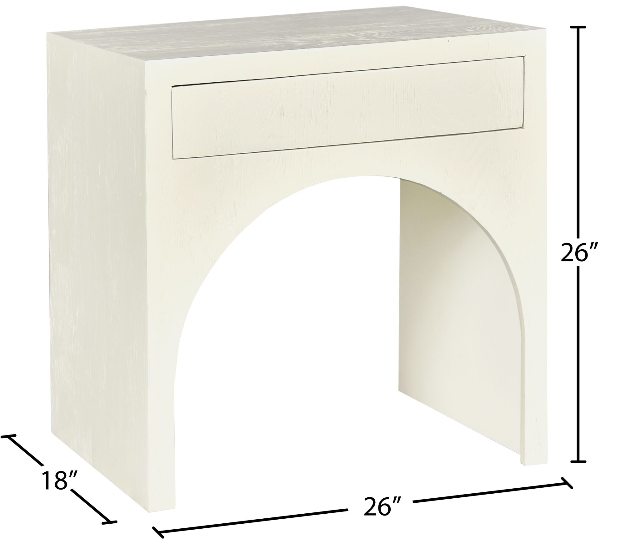 June 1-Drawer Solid Wood Nightstand