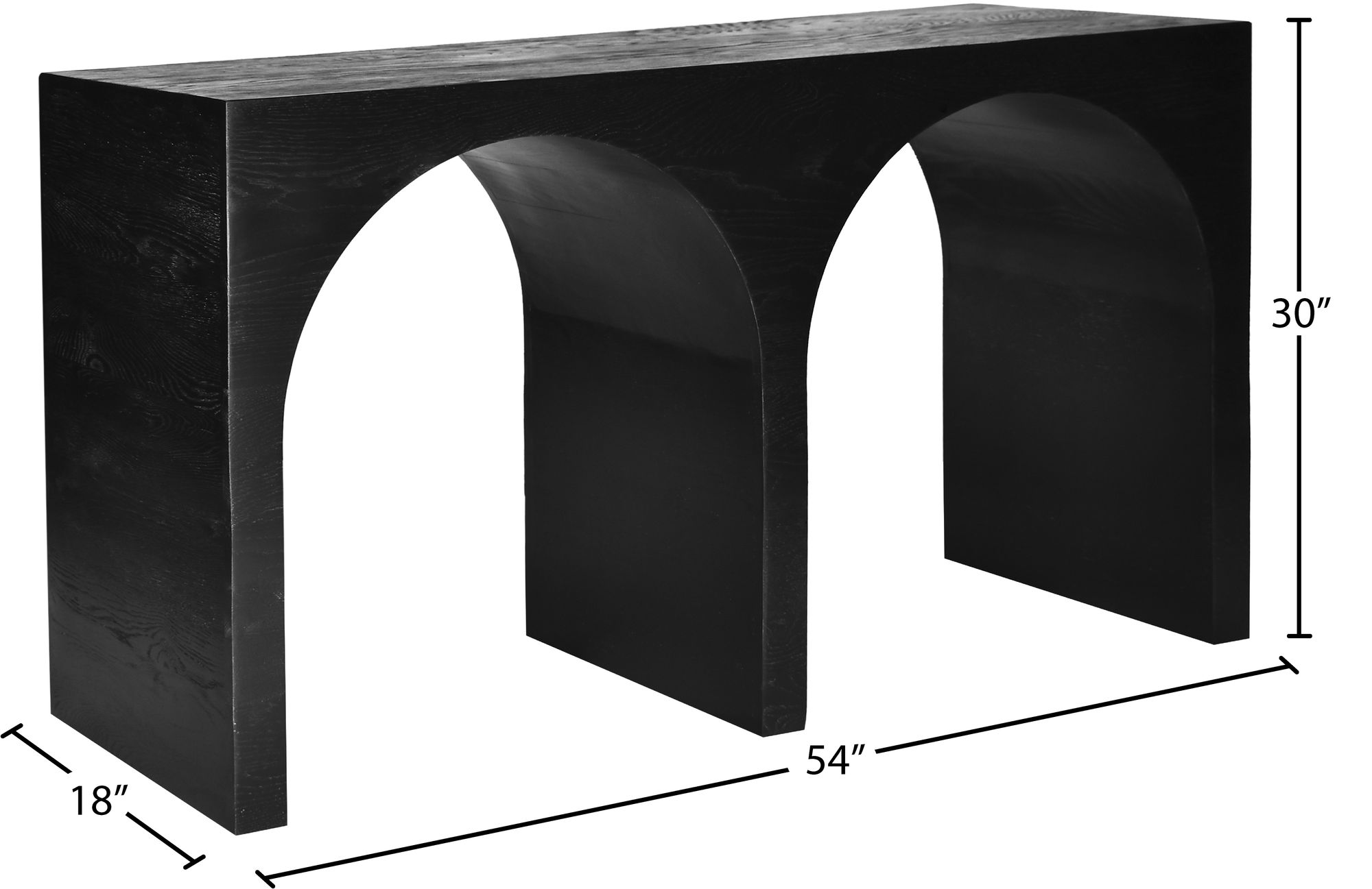 June 54" Solid Oak Console Table