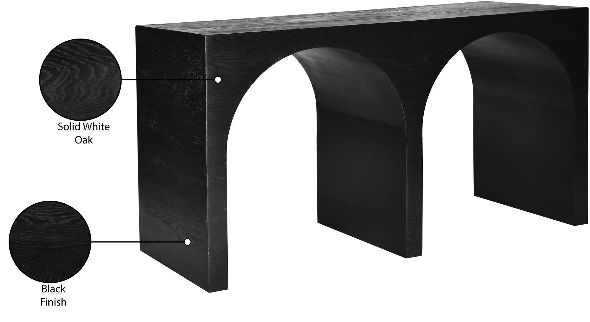 June 54" Solid Oak Console Table