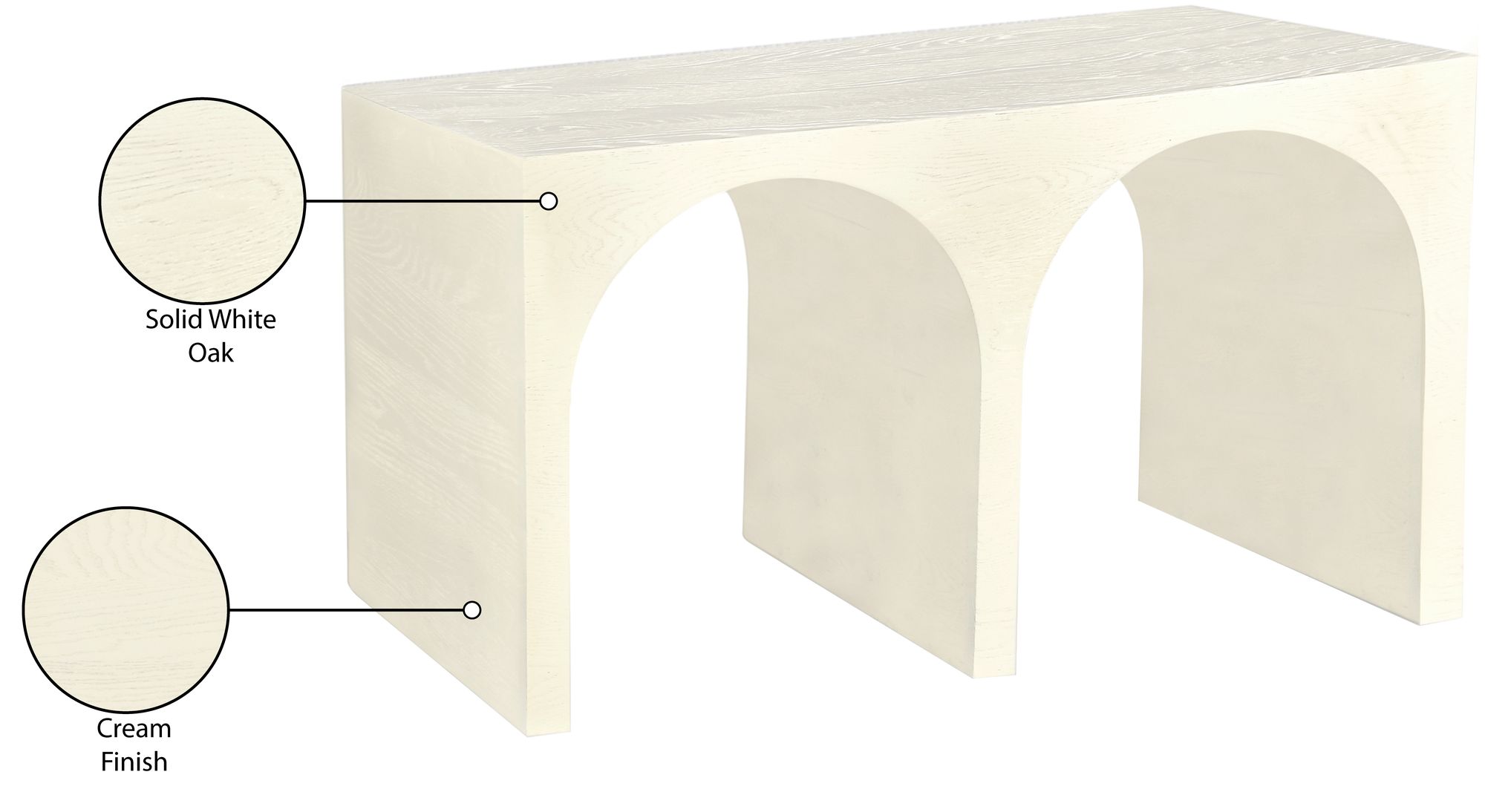 June 54" Solid Oak Console Table