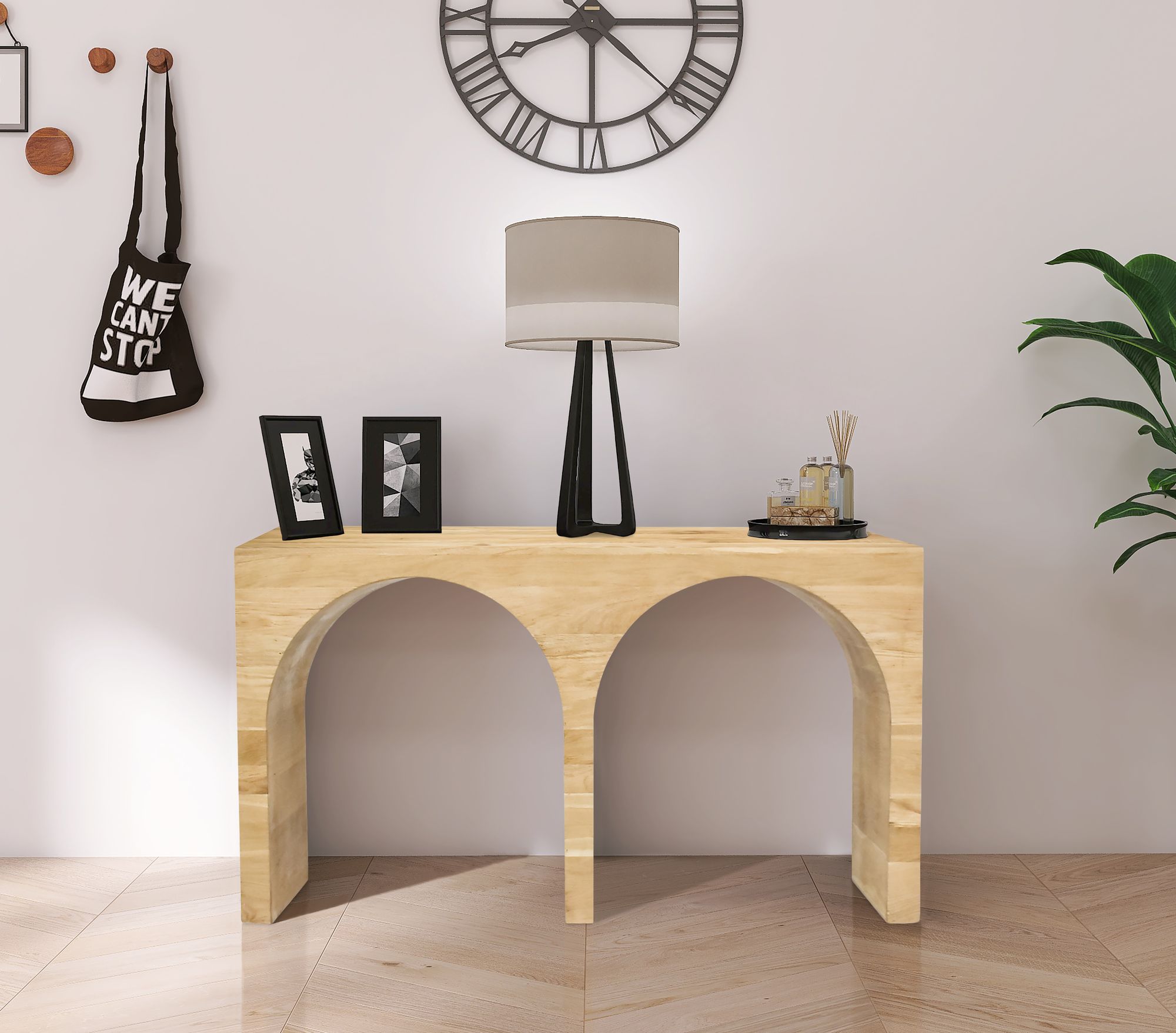 June 54" Solid Oak Console Table