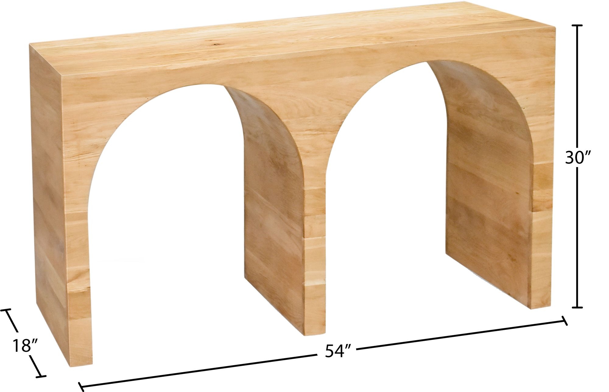 June 54" Solid Oak Console Table