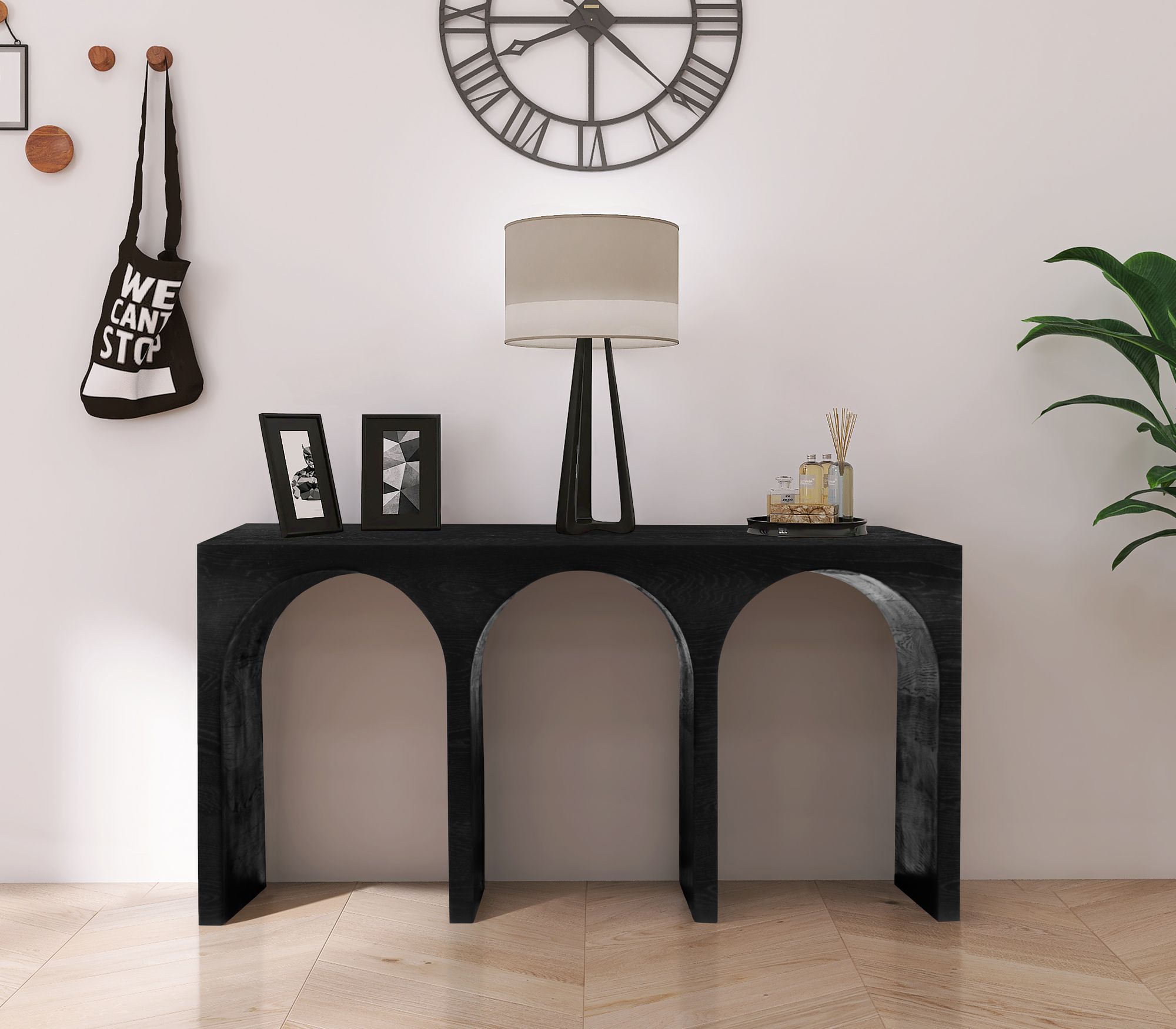 June 60" Solid Oak Console Table