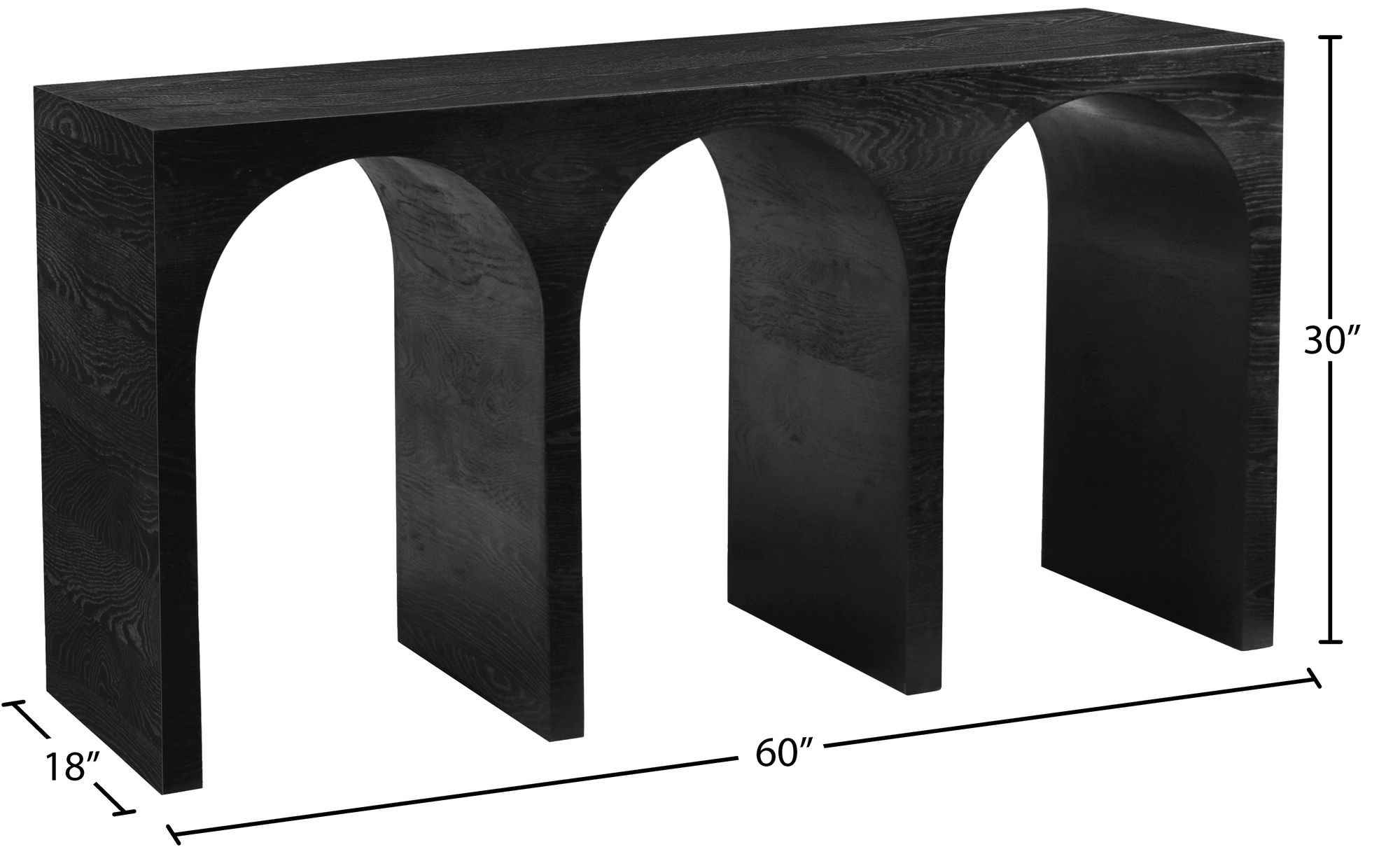 June 60" Solid Oak Console Table
