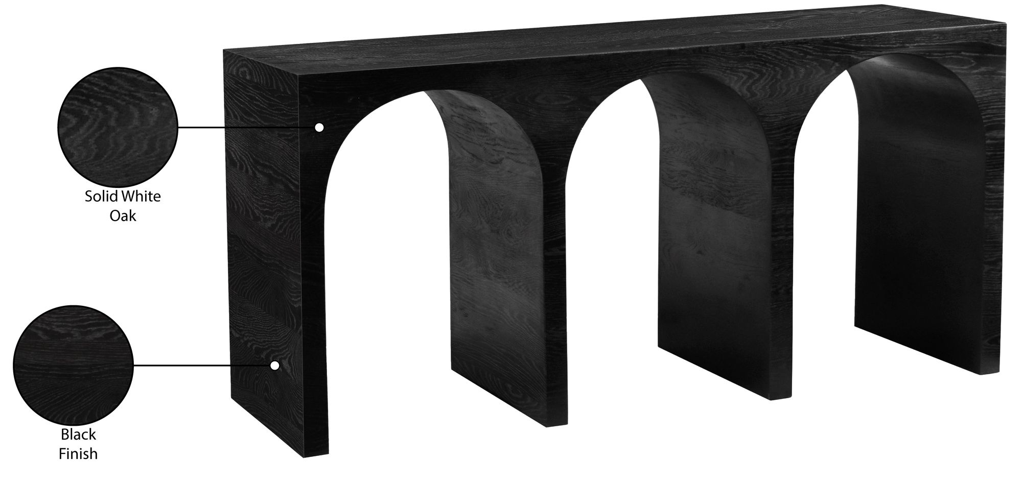 June 60" Solid Oak Console Table