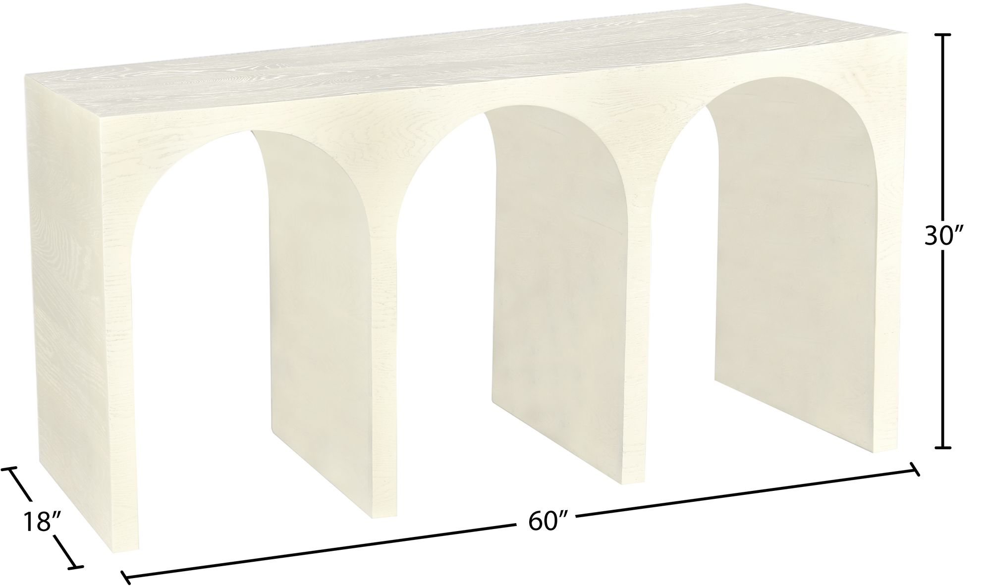 June 60" Solid Oak Console Table