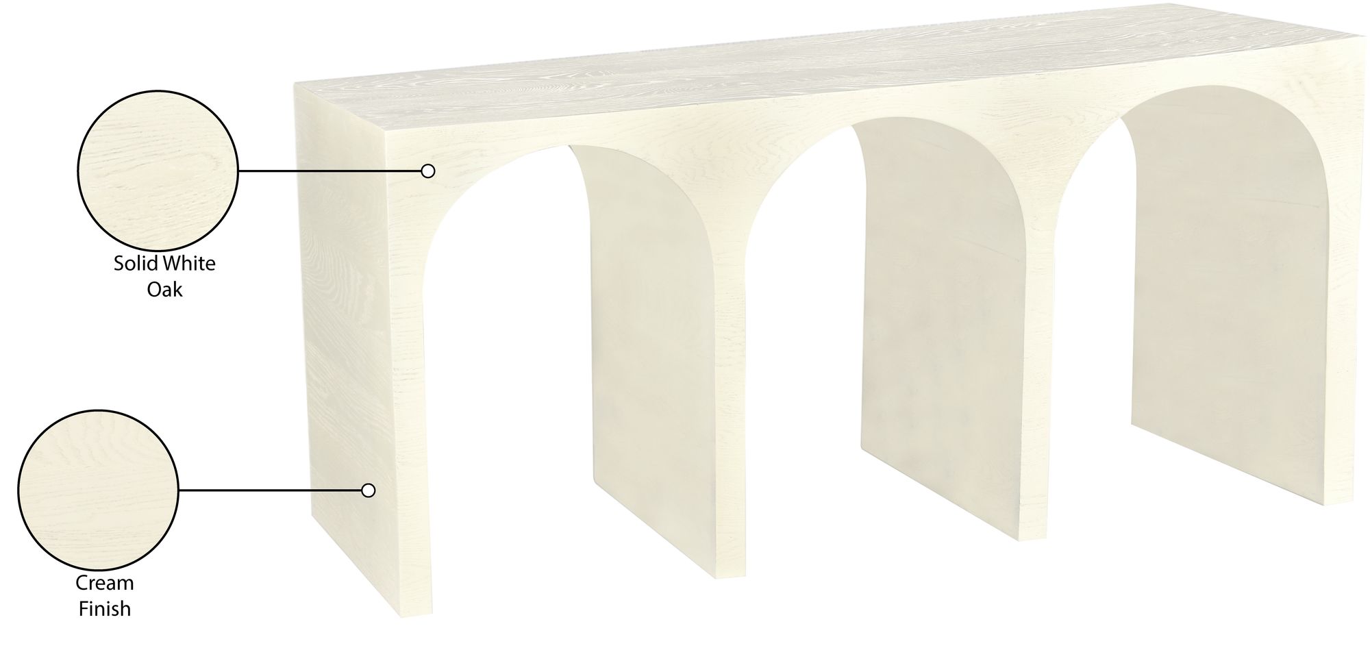 June 60" Solid Oak Console Table