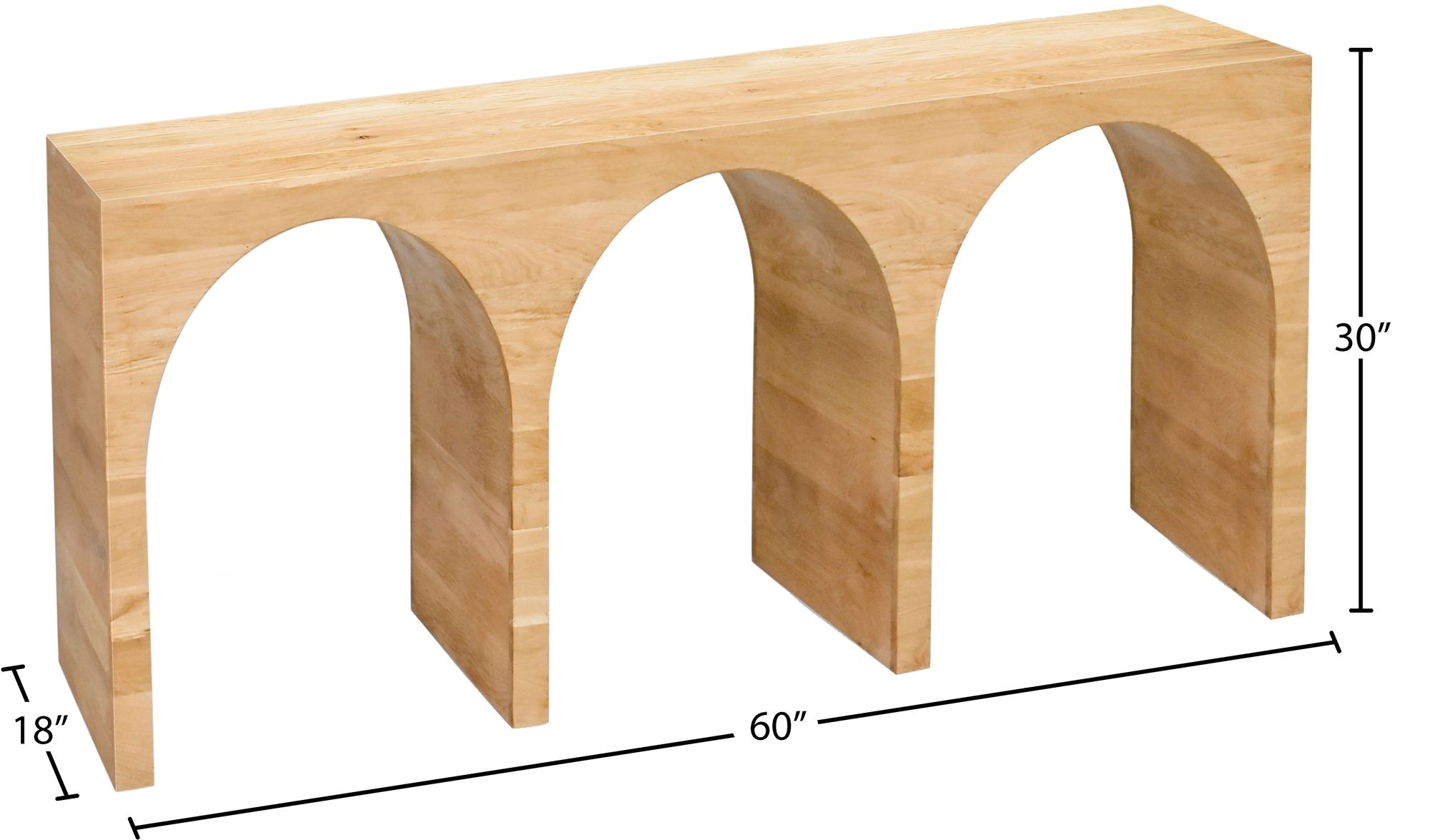 June 60" Solid Oak Console Table