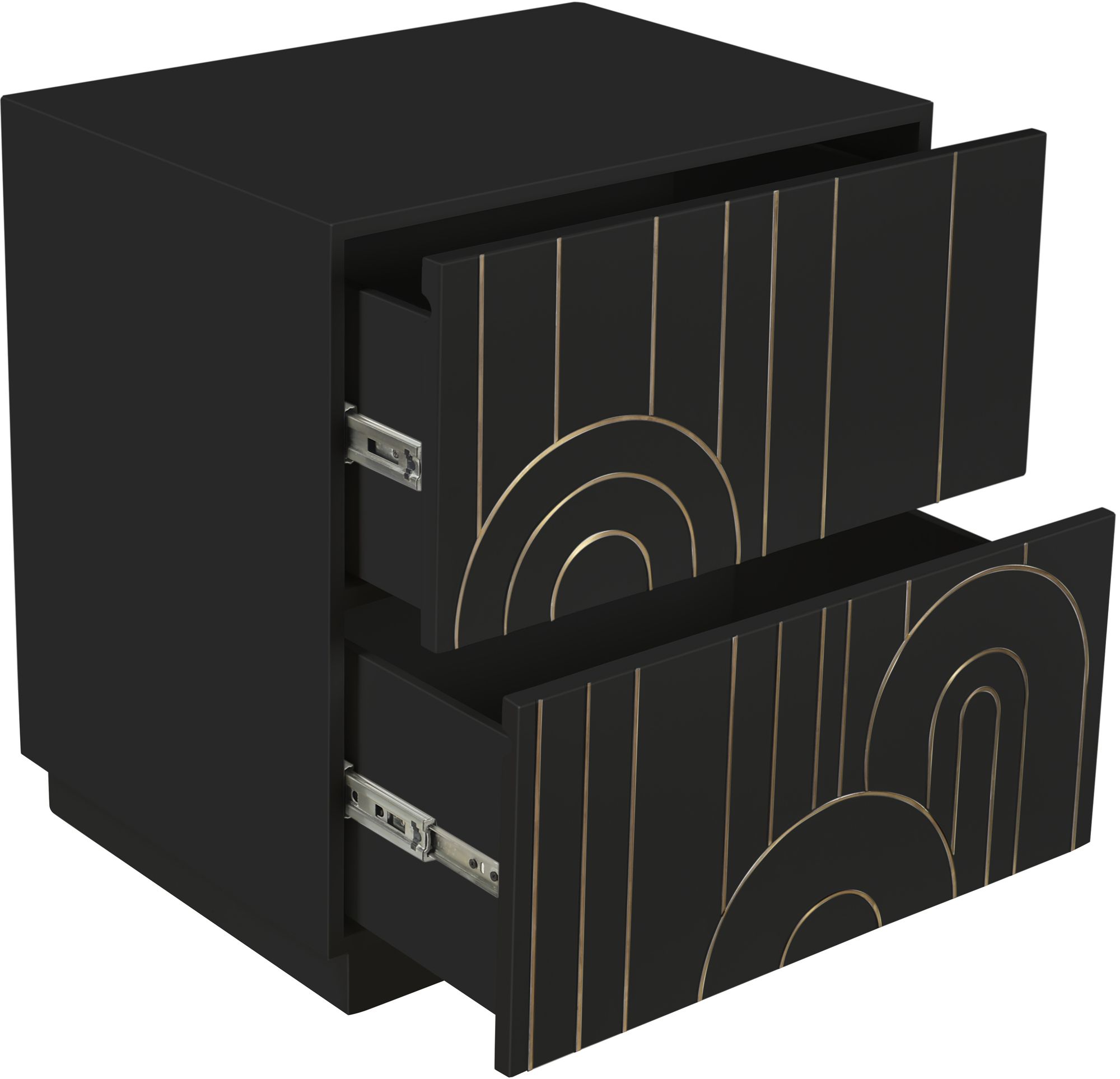 Turin 2-Drawer Wood Veneer Nightstand