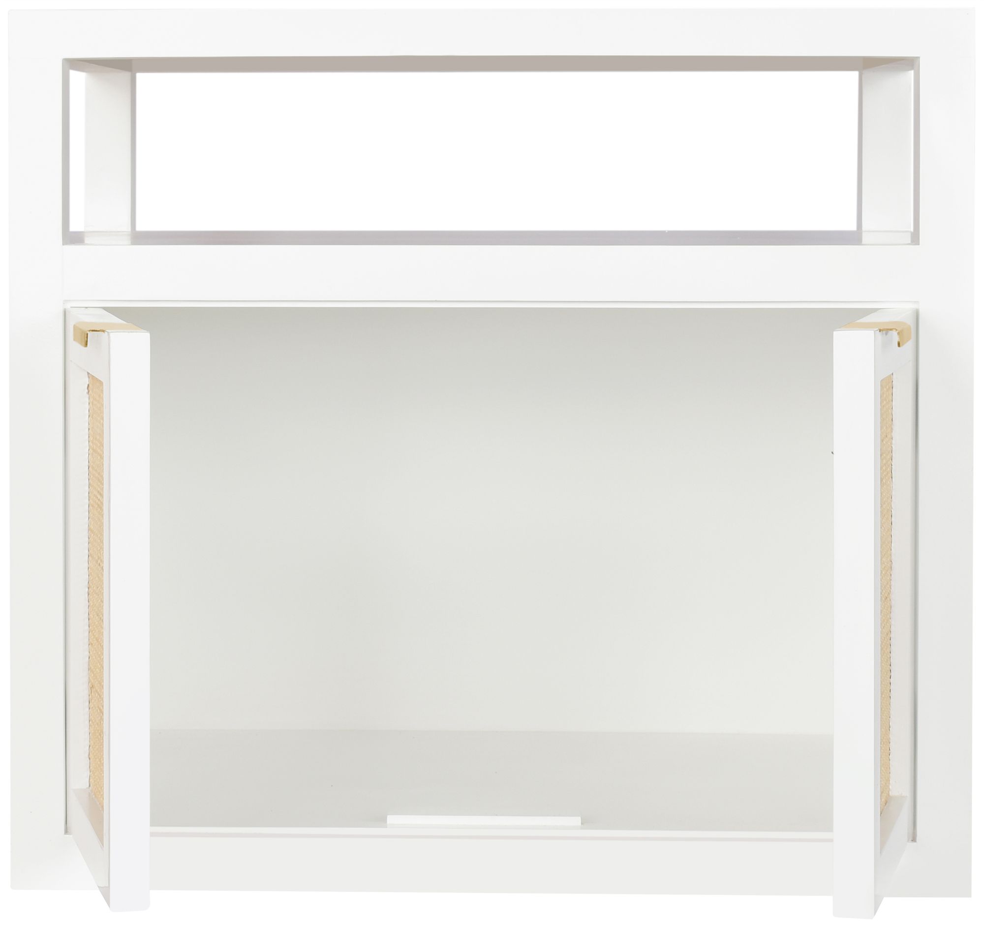 Cambria 2-Door Wood Veneer & Natural Cane Nightstand