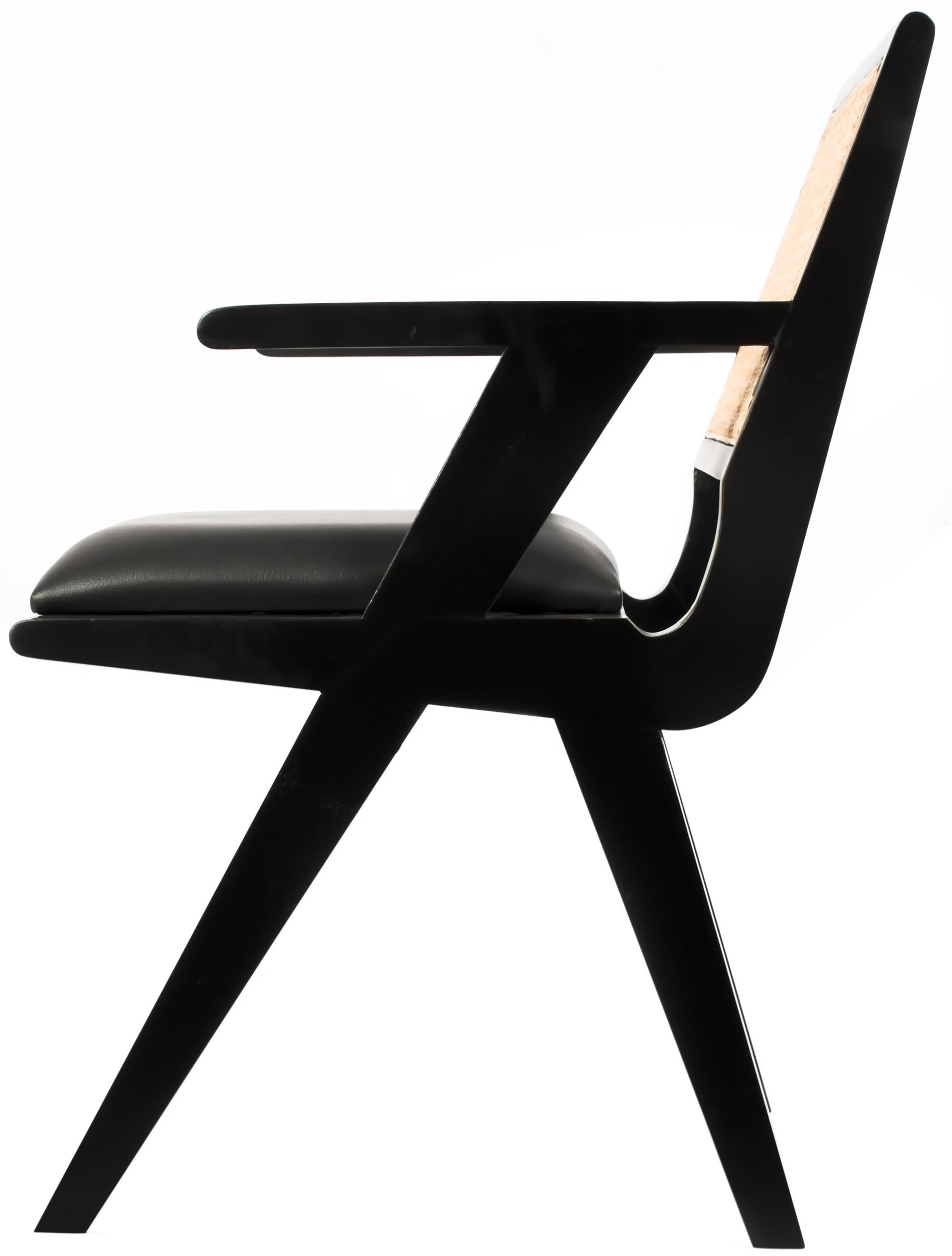 Abby Faux Leather & Cane Arm Chair