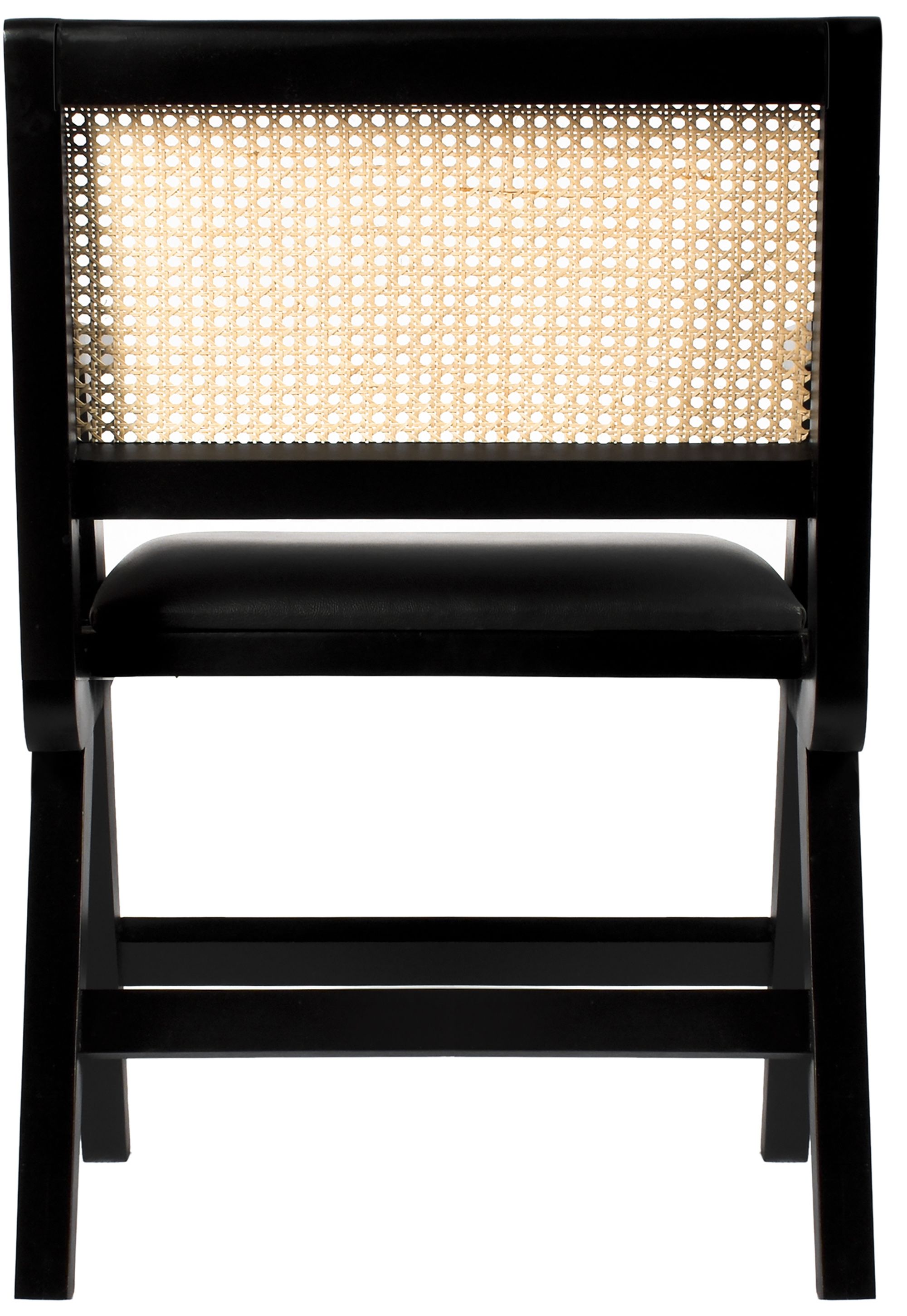 Abby Faux Leather & Cane Arm Chair