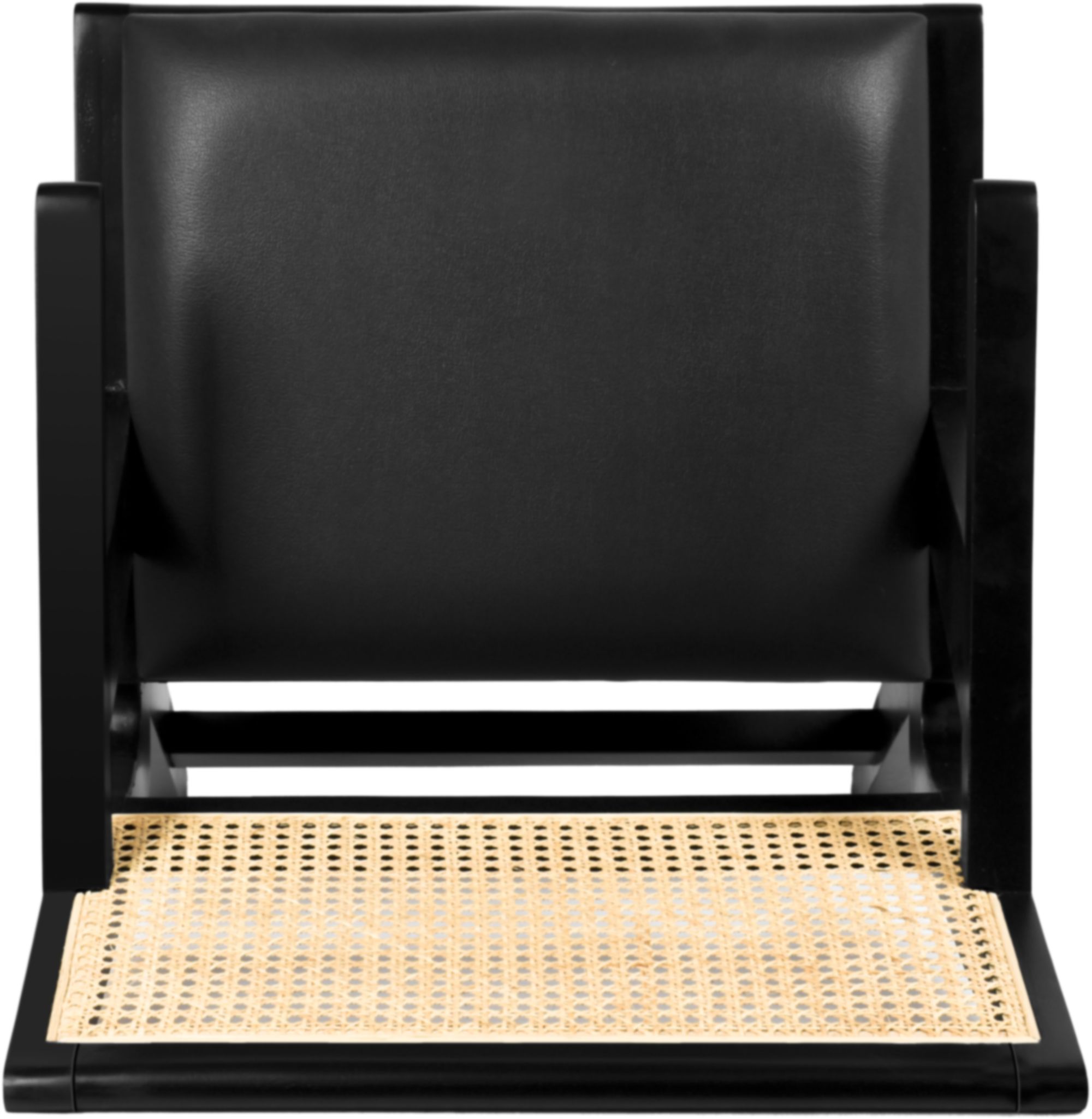 Abby Faux Leather & Cane Arm Chair