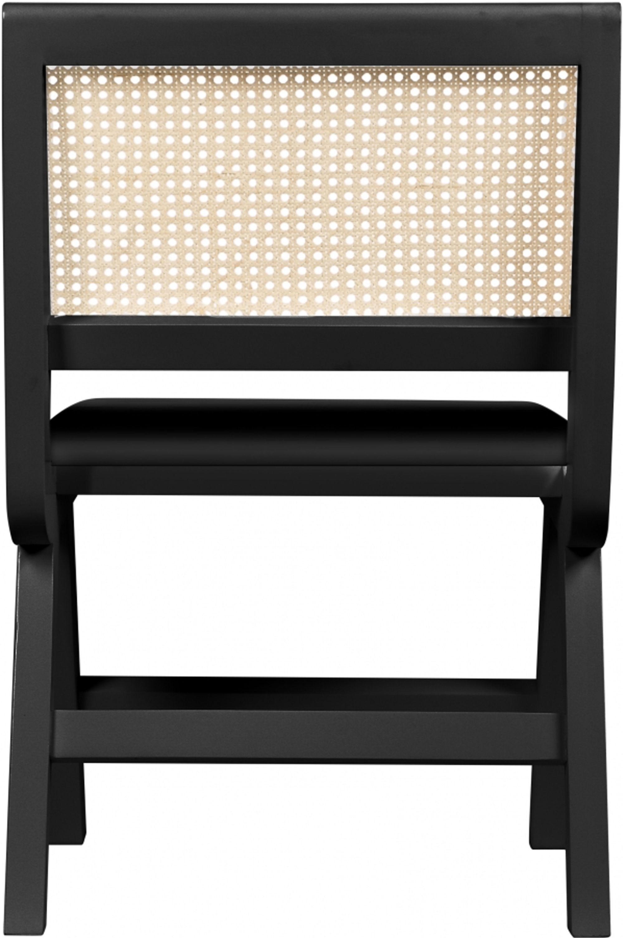 Abby Faux Leather & Cane Side Chair