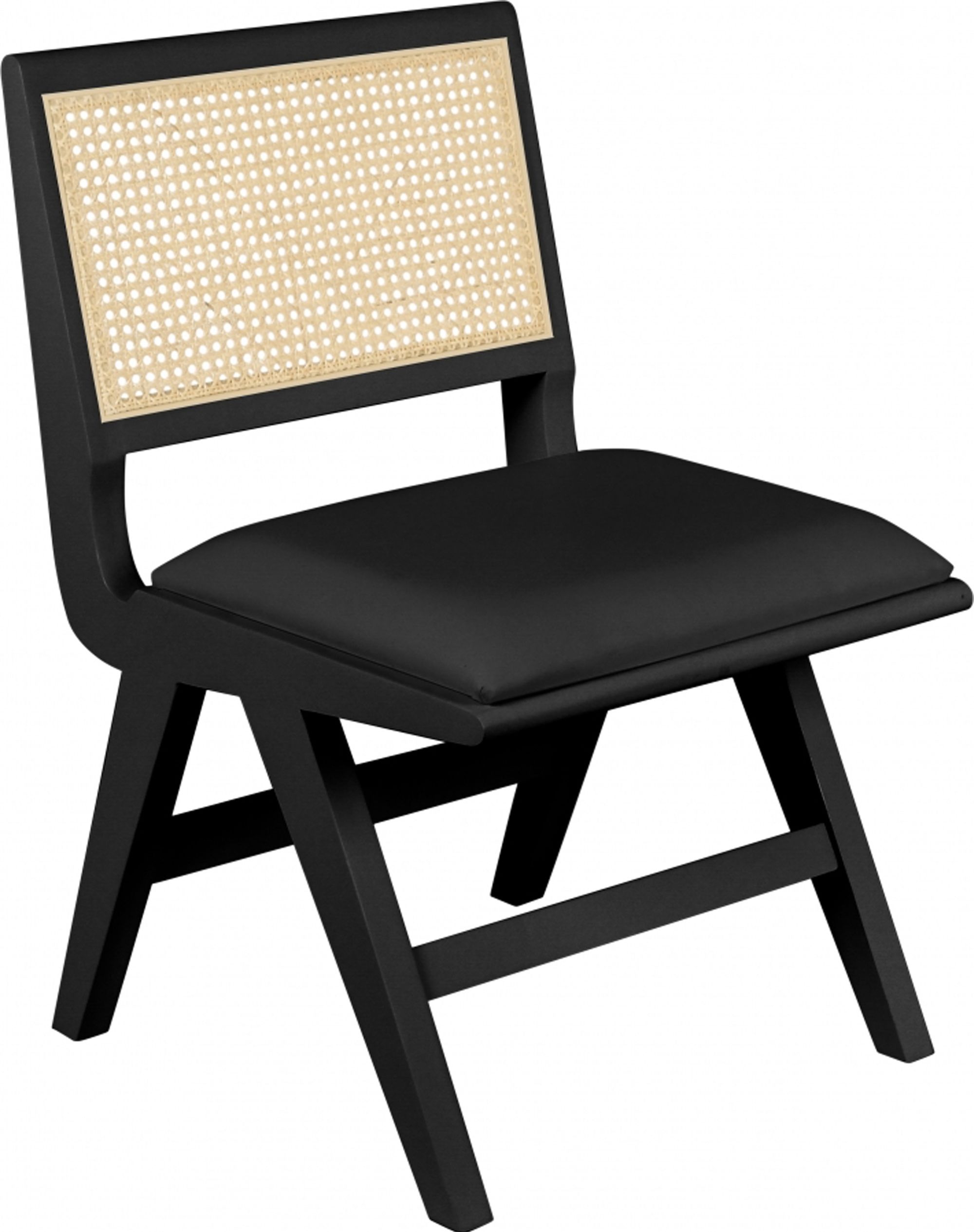 Abby Faux Leather & Cane Side Chair