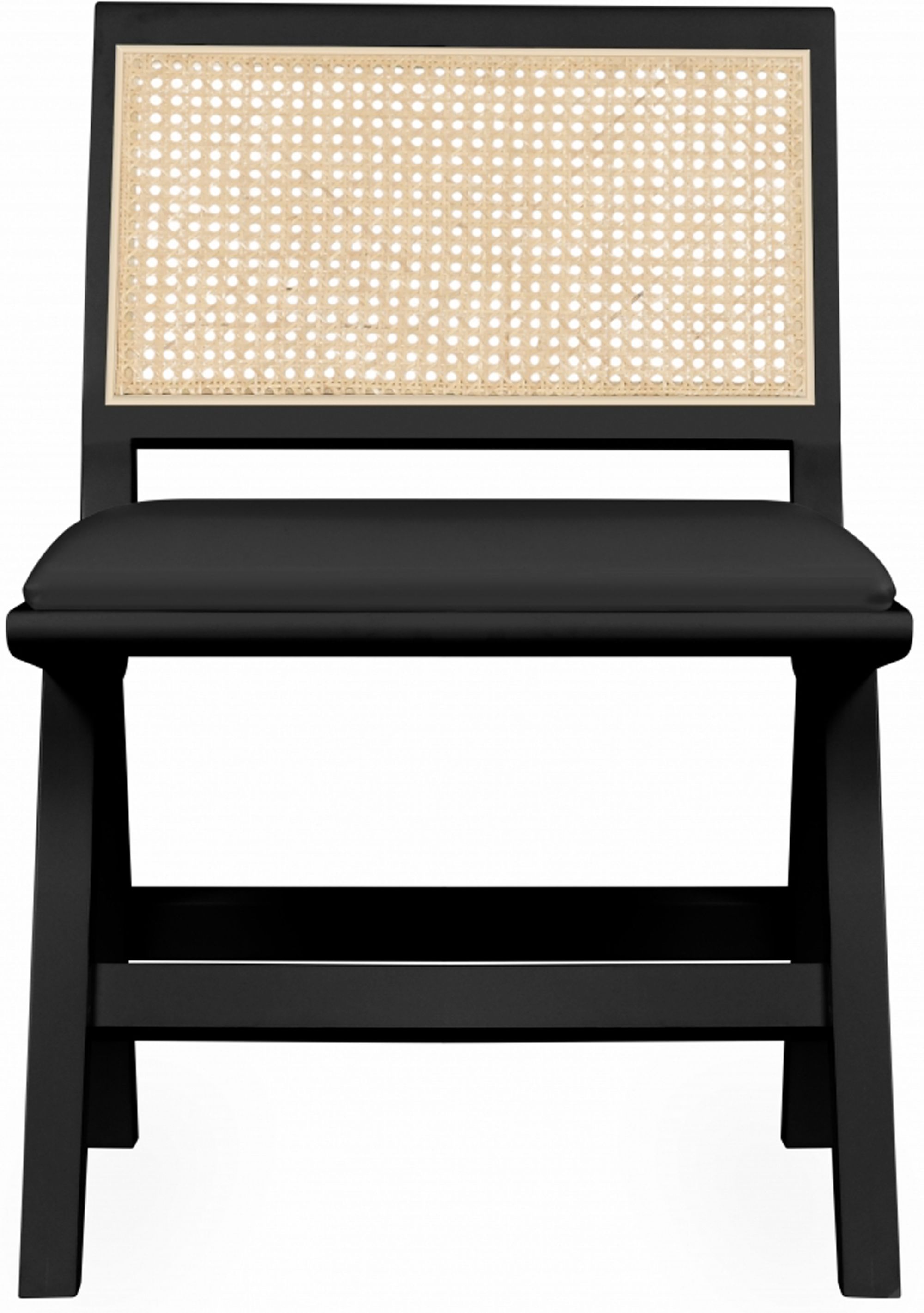 Abby Faux Leather & Cane Side Chair