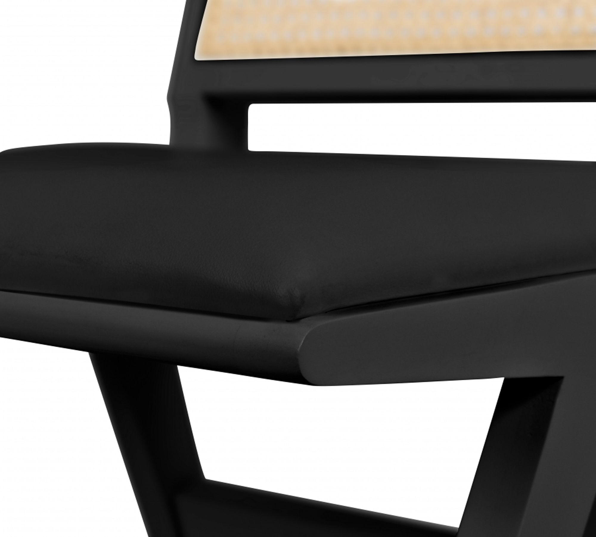 Abby Faux Leather & Cane Side Chair