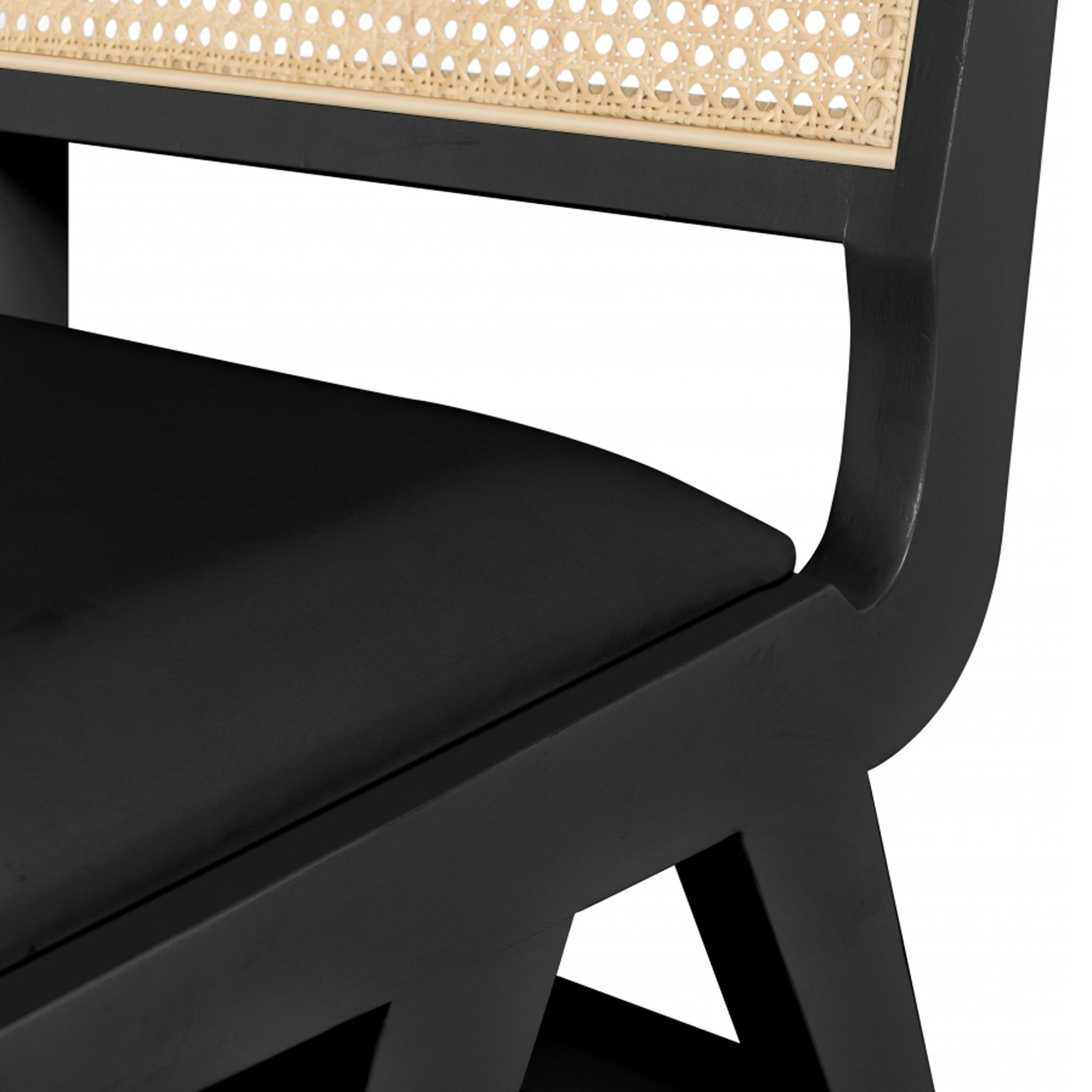 Abby Faux Leather & Cane Side Chair