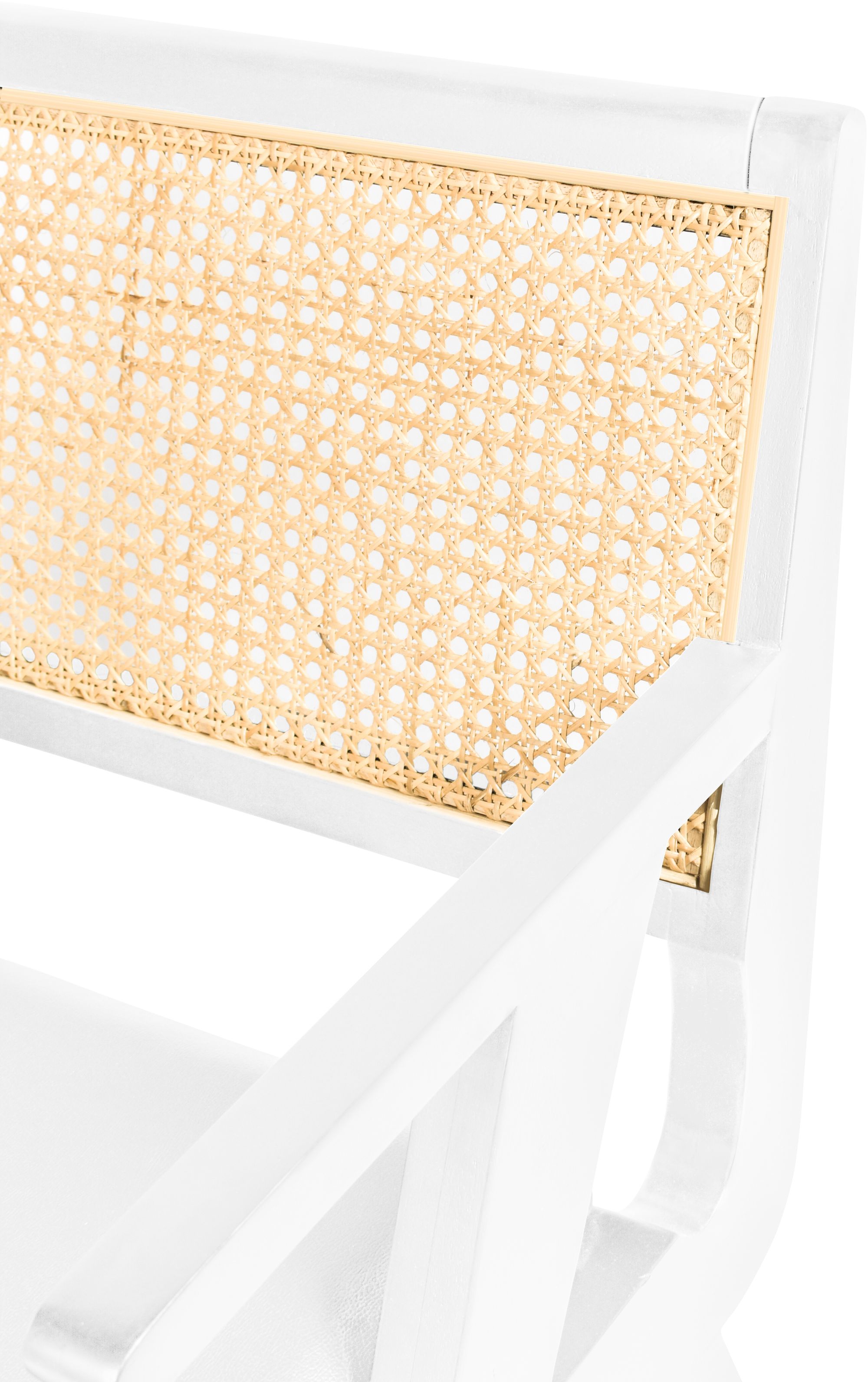 Abby Faux Leather & Cane Arm Chair