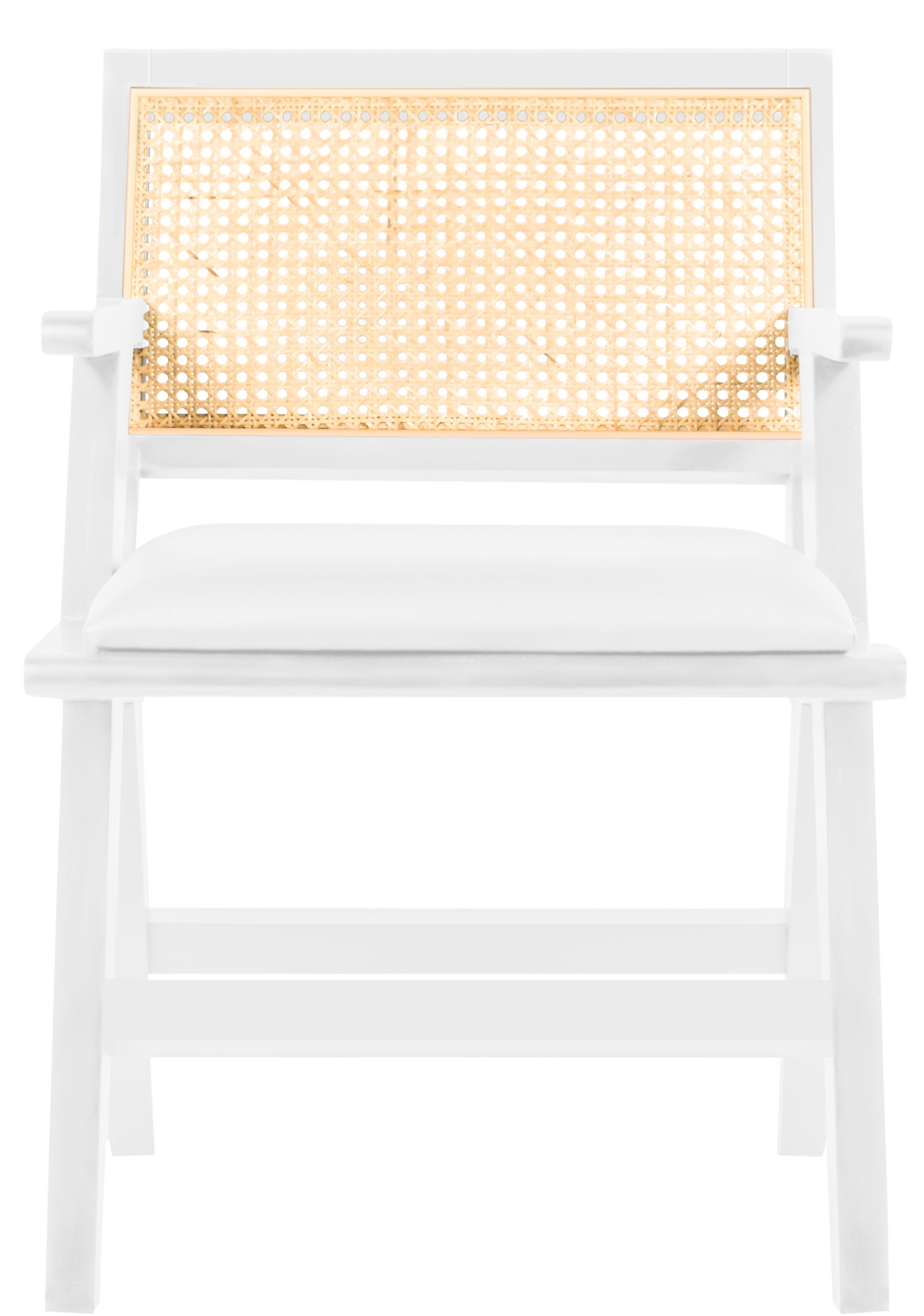Abby Faux Leather & Cane Arm Chair