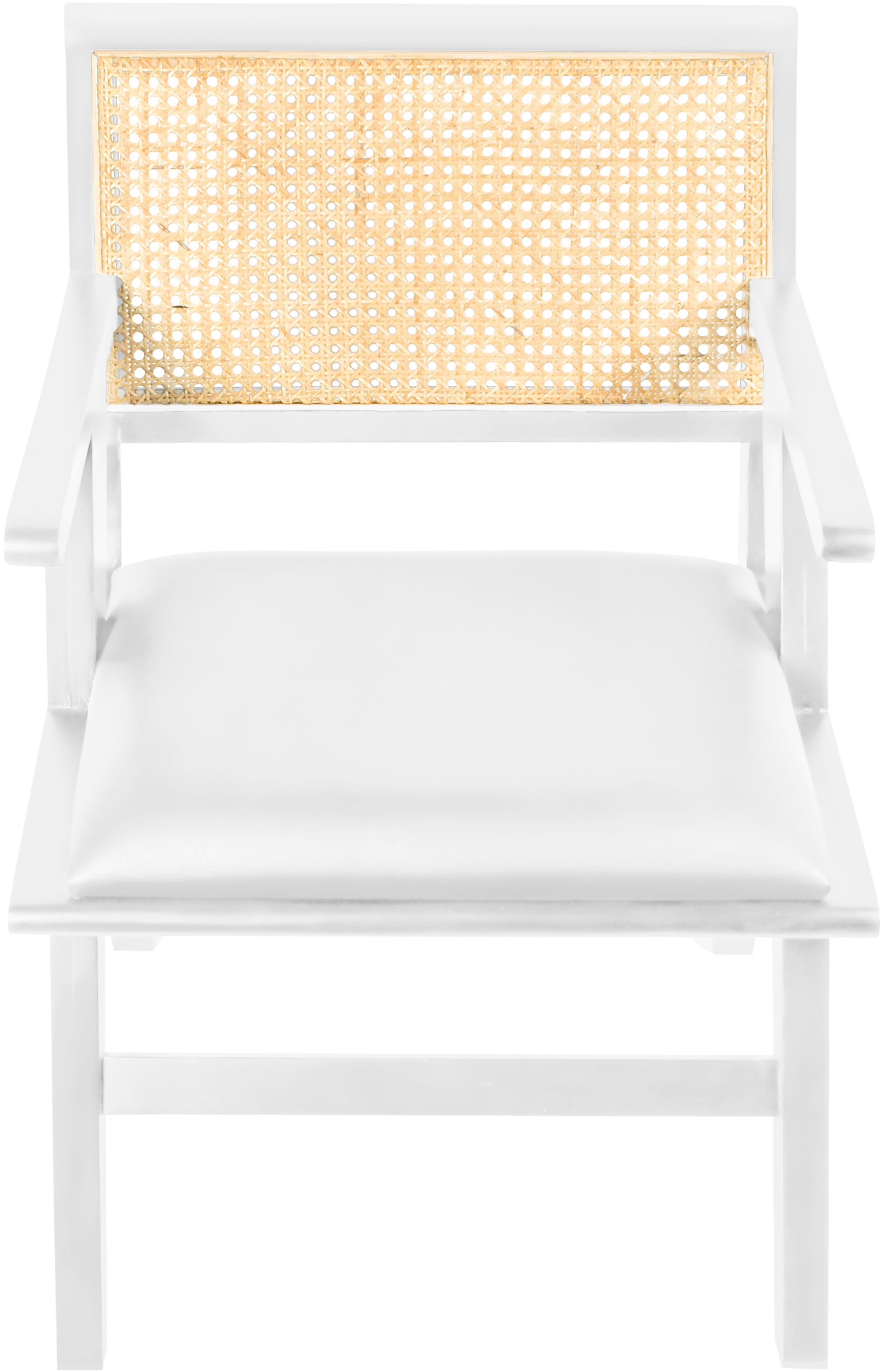 Abby Faux Leather & Cane Arm Chair