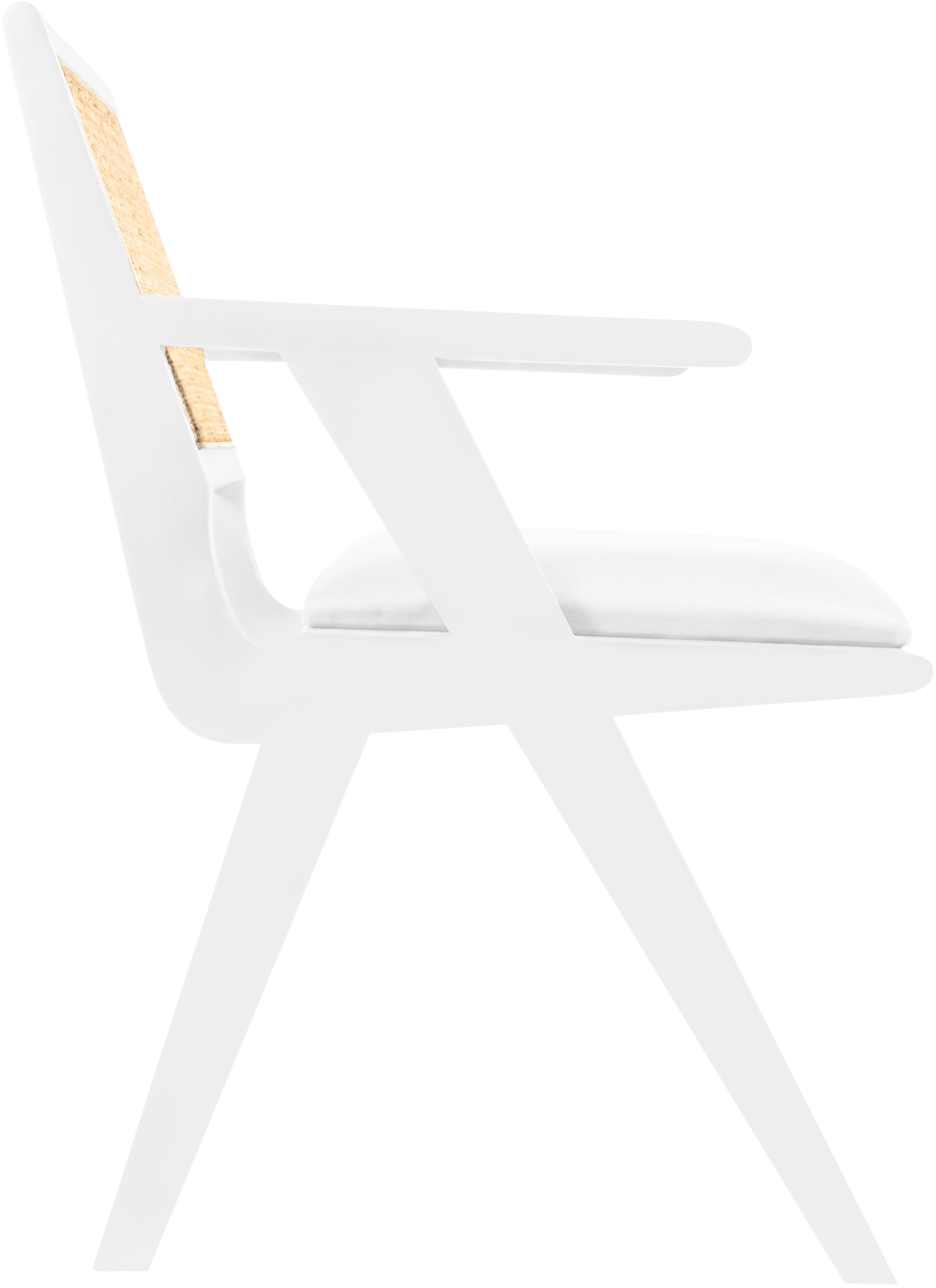 Abby Faux Leather & Cane Arm Chair