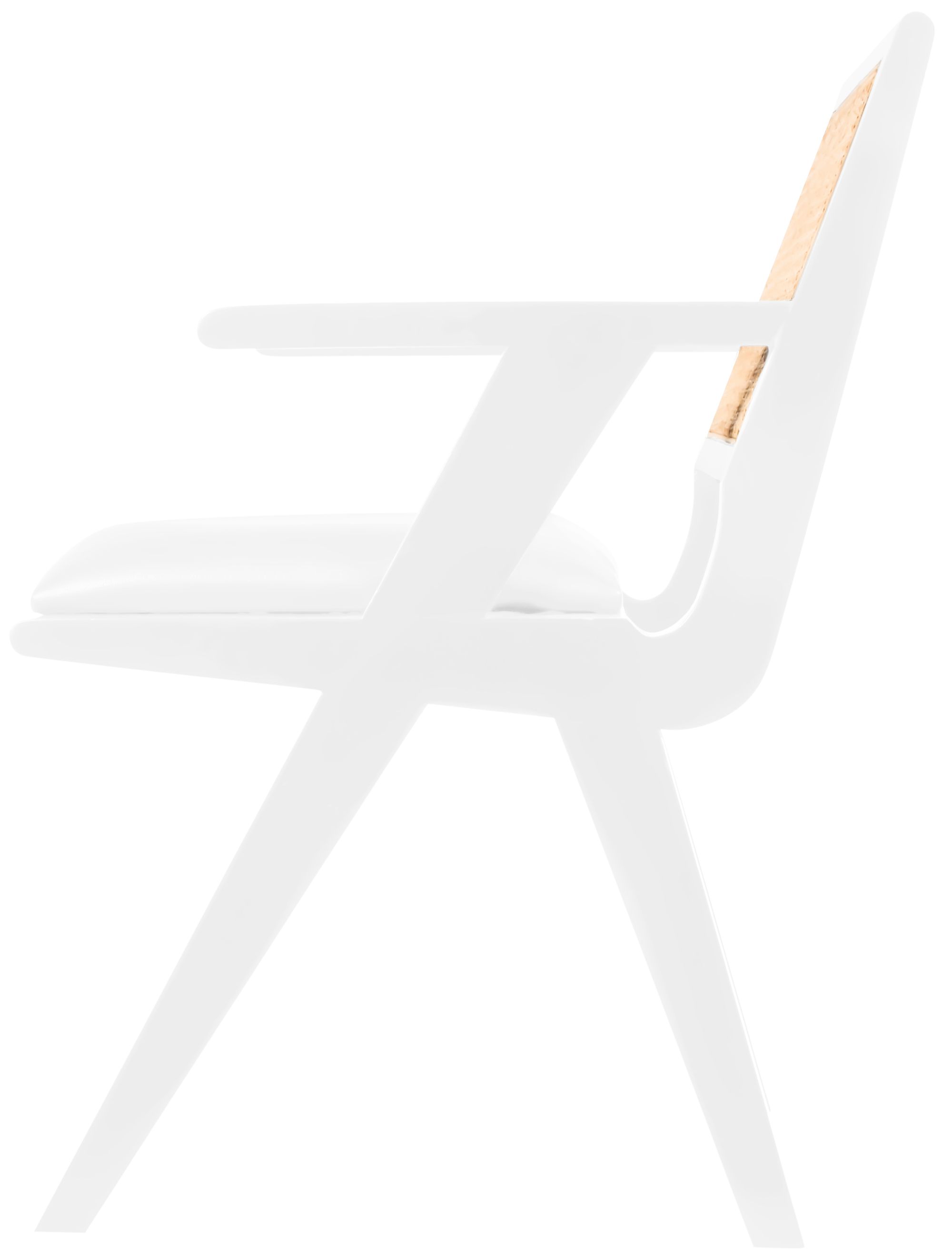 Abby Faux Leather & Cane Arm Chair