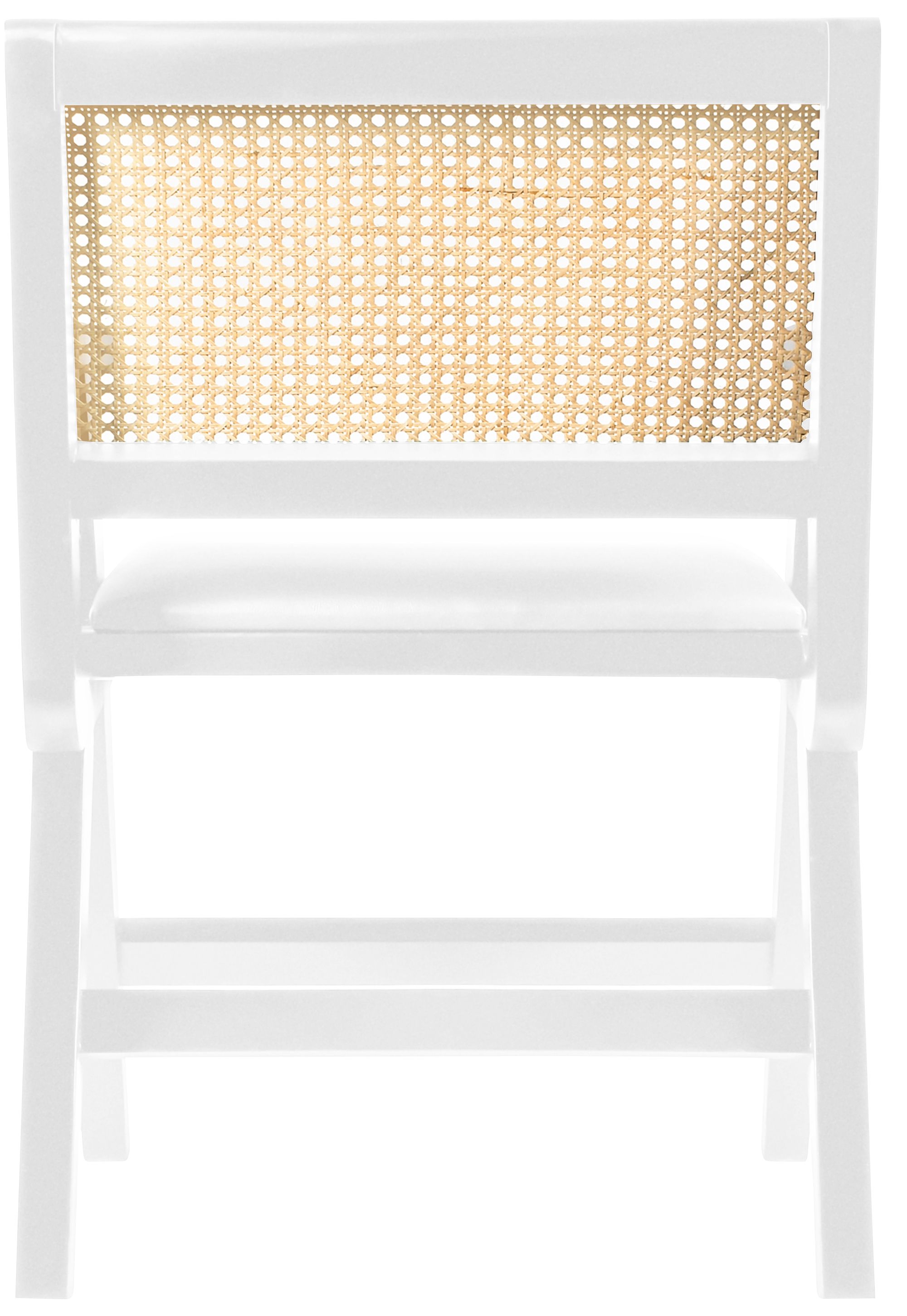 Abby Faux Leather & Cane Arm Chair