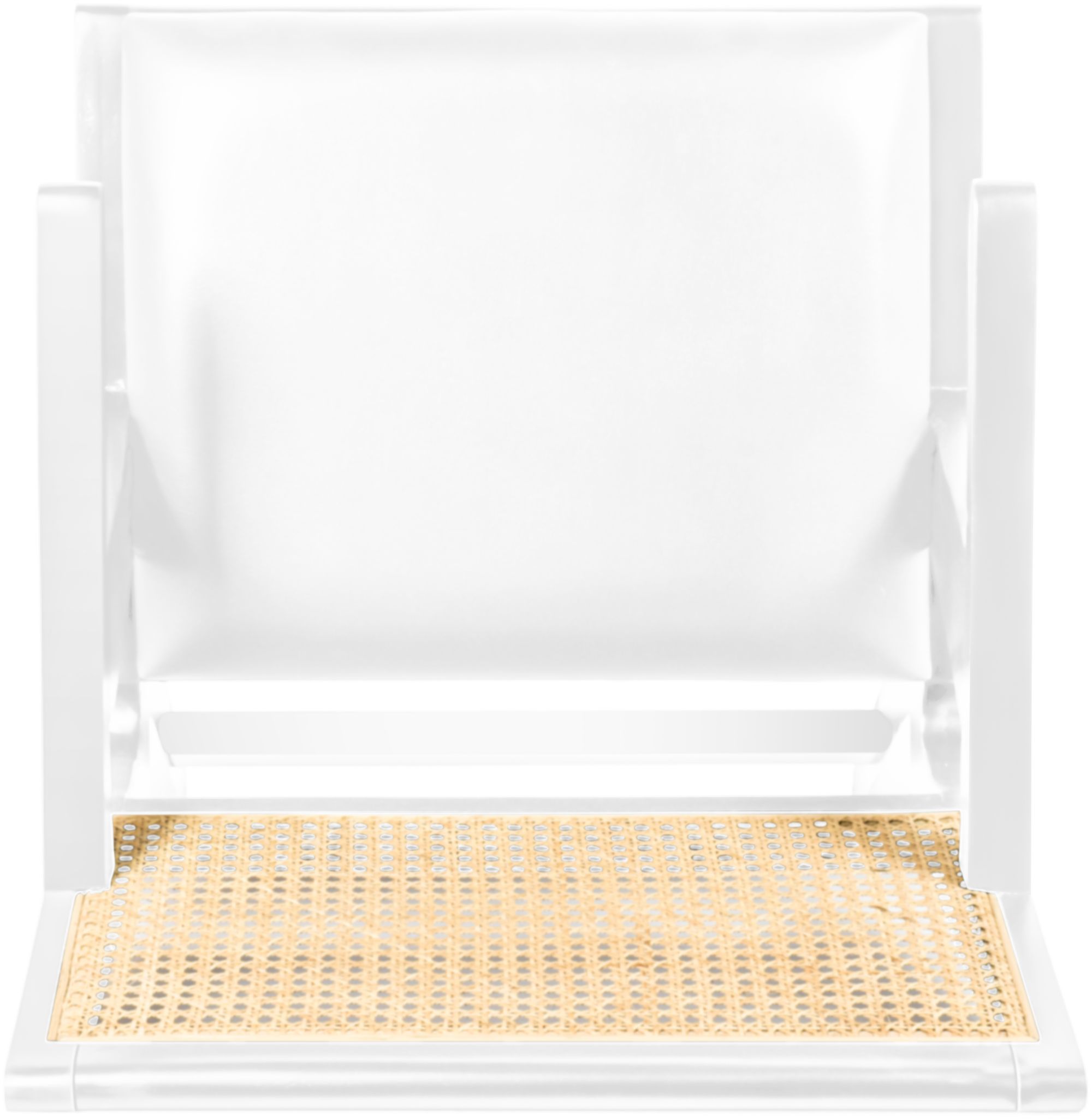 Abby Faux Leather & Cane Arm Chair