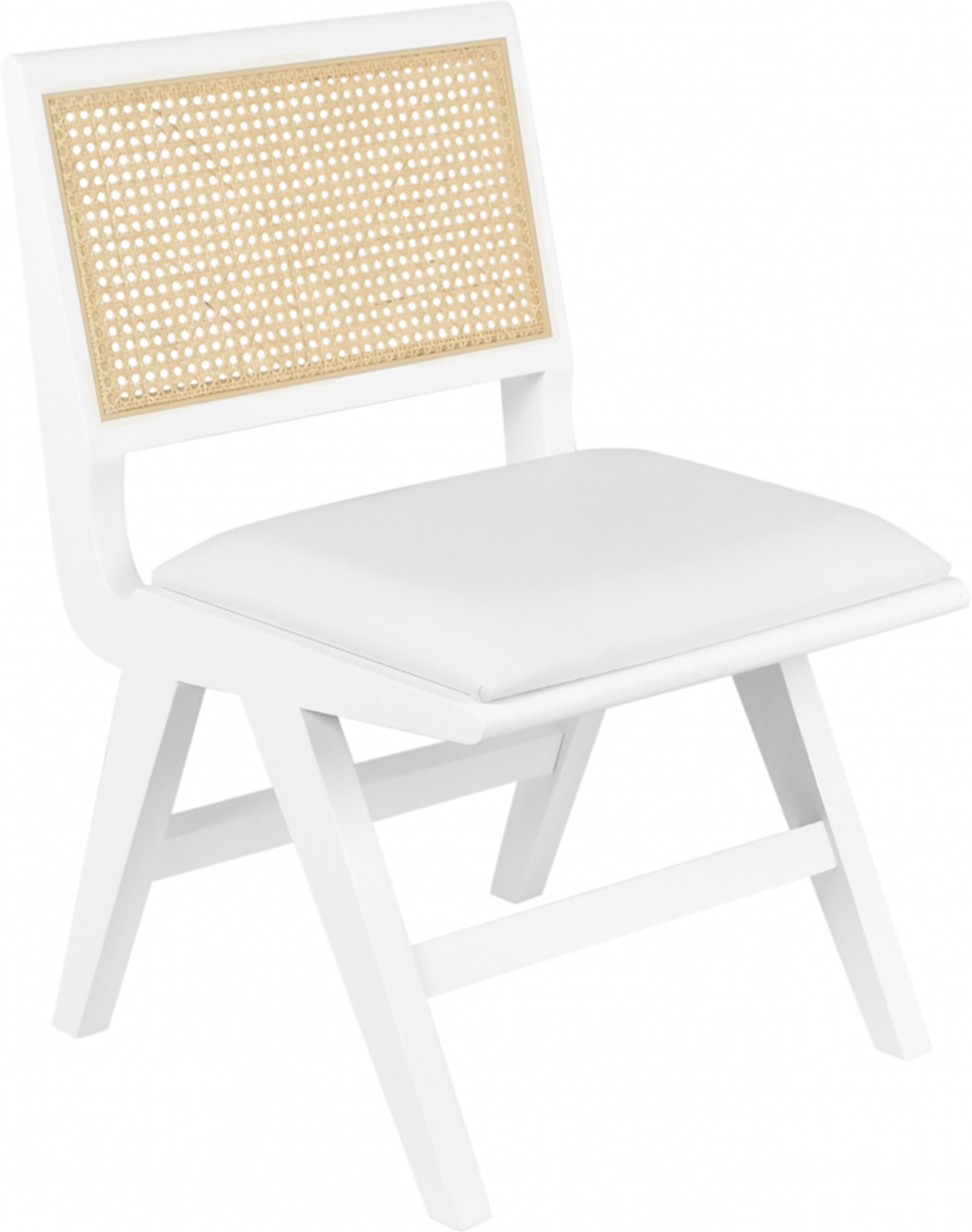 Abby Faux Leather & Cane Side Chair