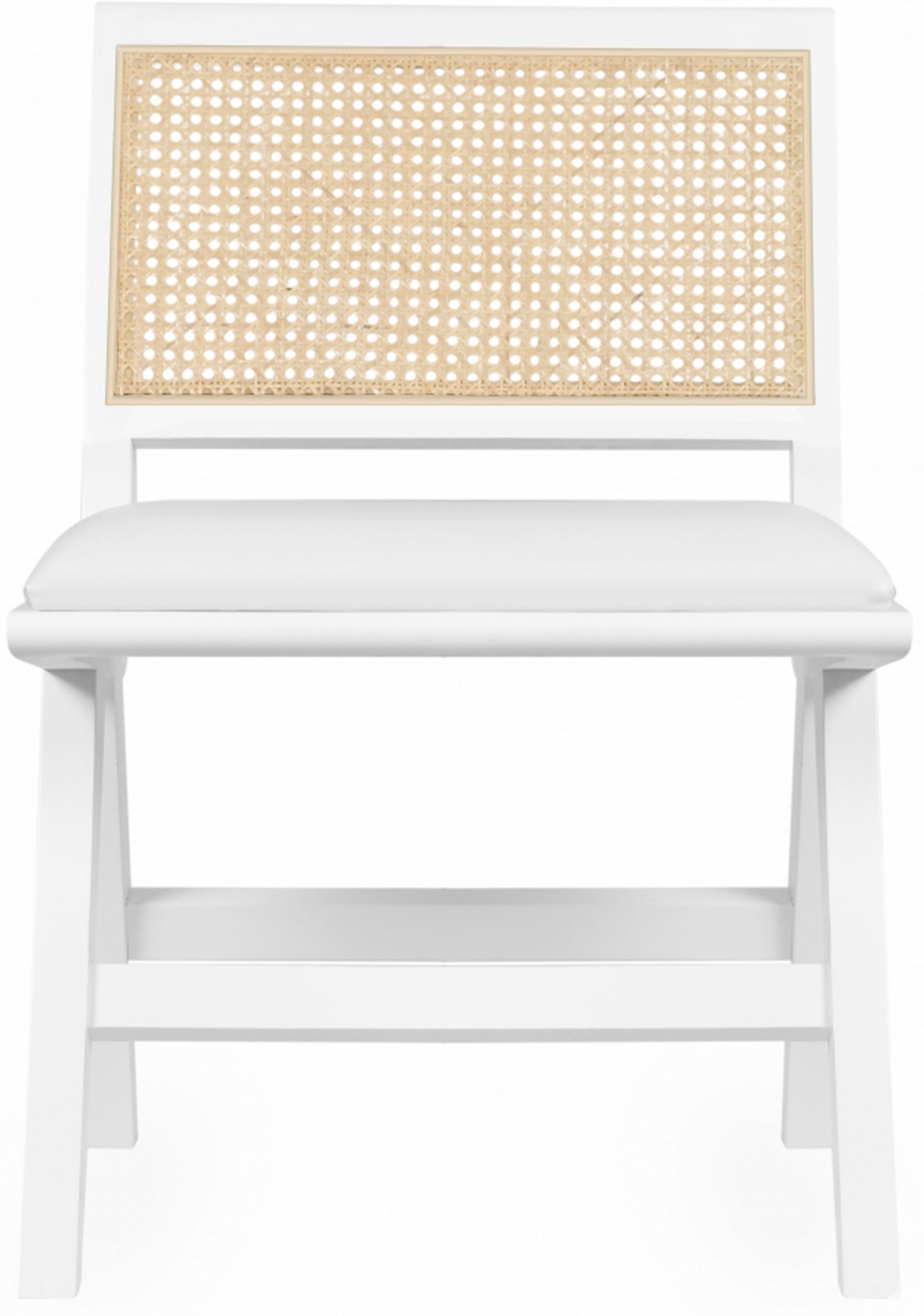 Abby Faux Leather & Cane Side Chair