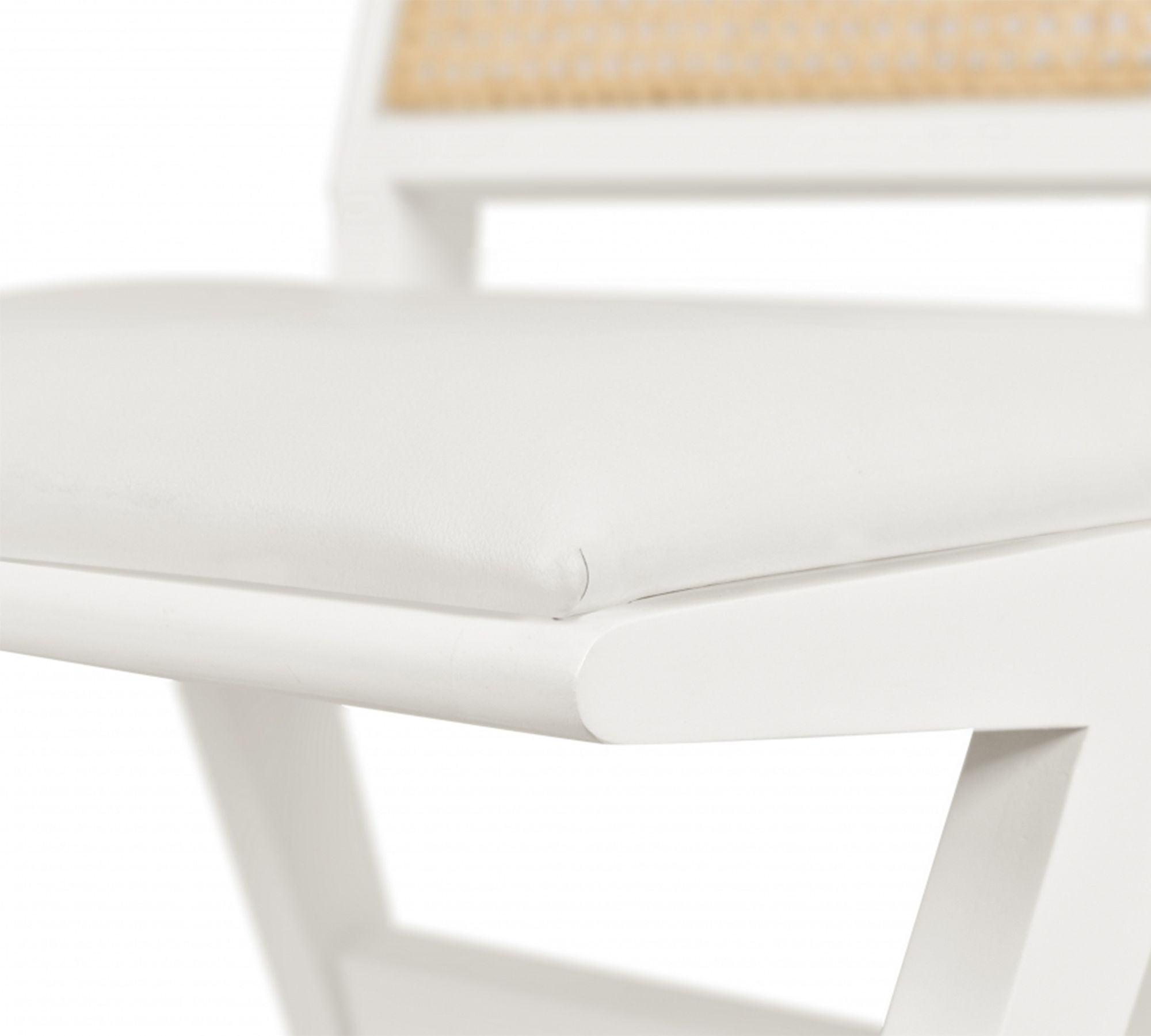 Abby Faux Leather & Cane Side Chair
