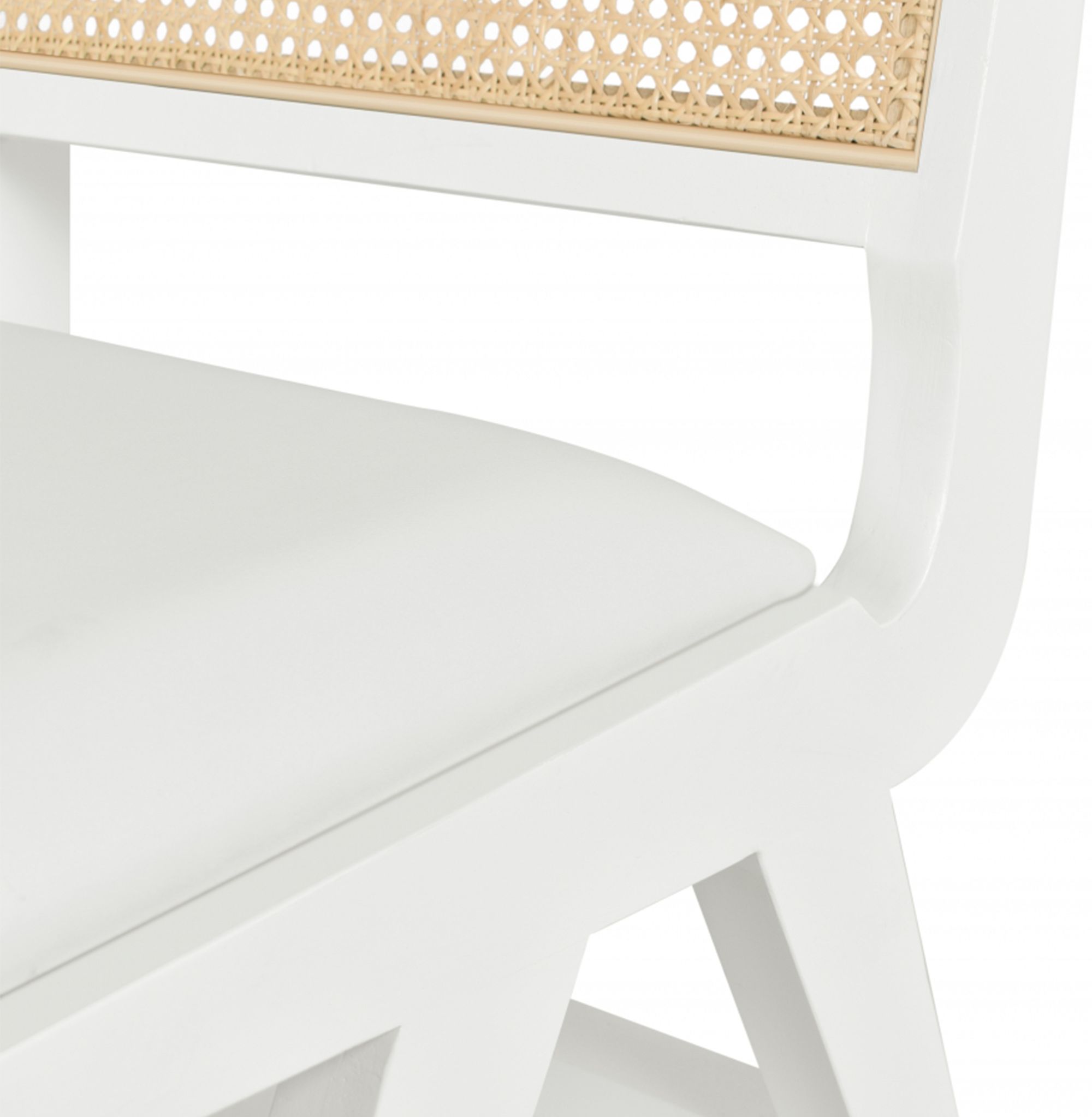 Abby Faux Leather & Cane Side Chair