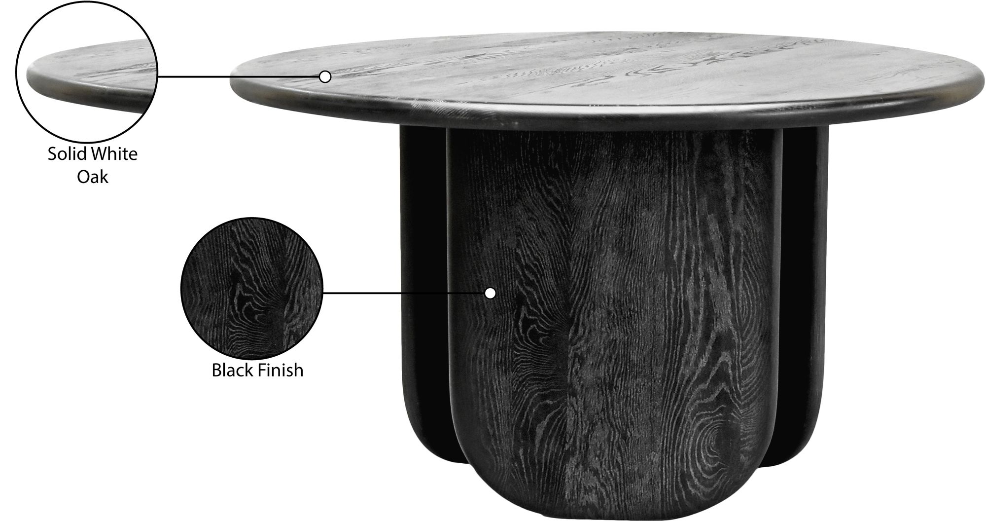 Benito 52" Round Oak Dining Table