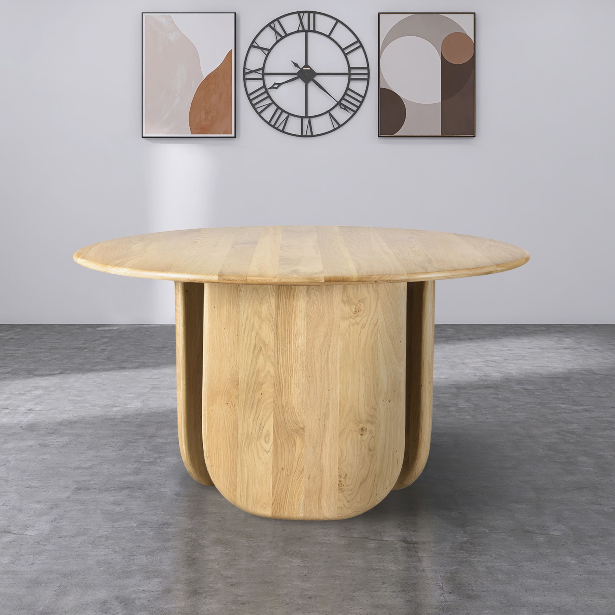 Benito 52" Round Oak Dining Table