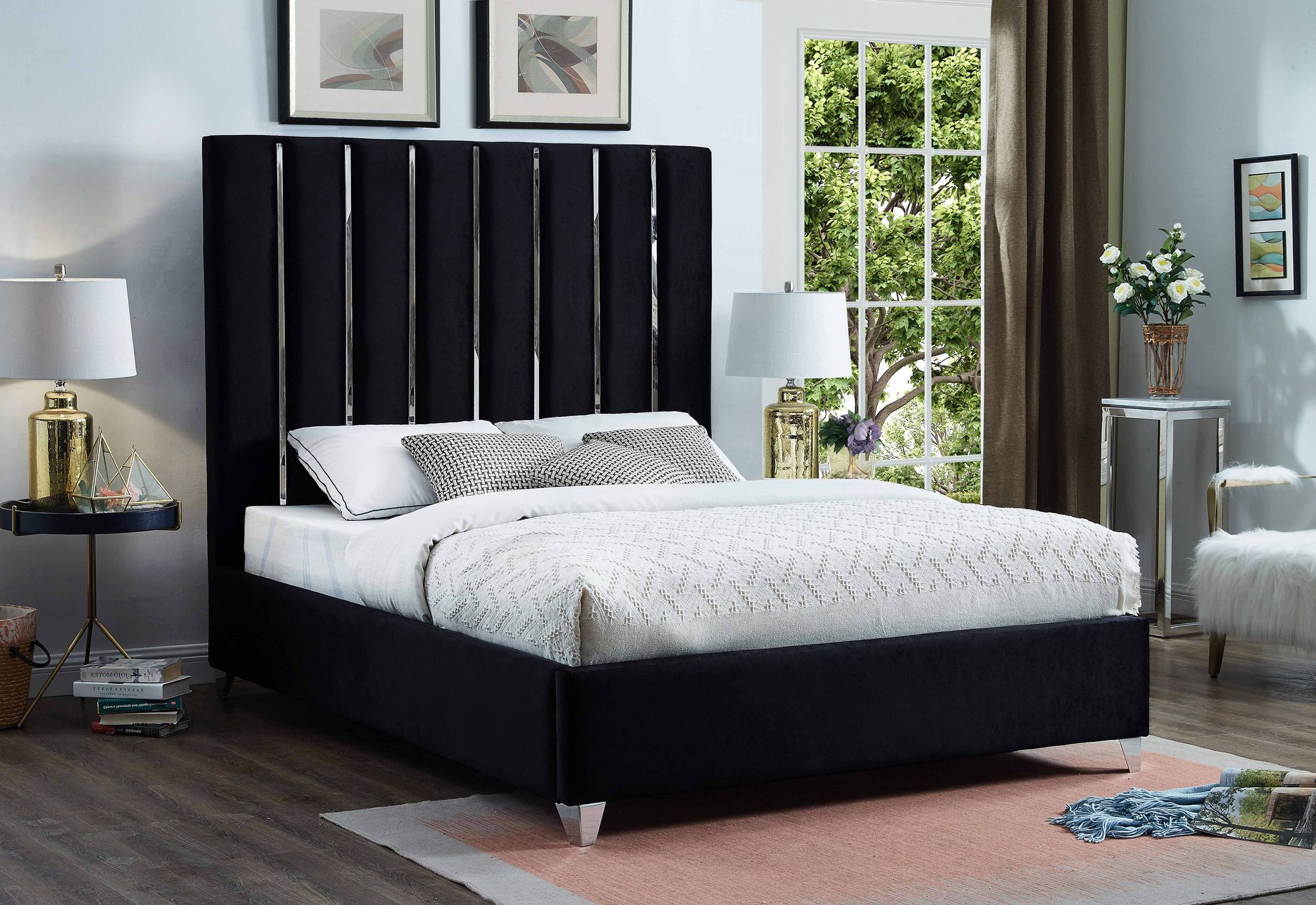 Enzo Velvet King Size Bed